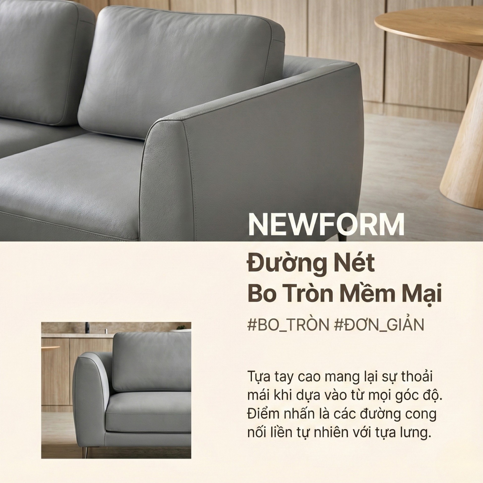 Sofa NEWFORM - Sofa Hiện Đại Với Da Cao Cấp Dạng Mô-đun Linh Hoạt 