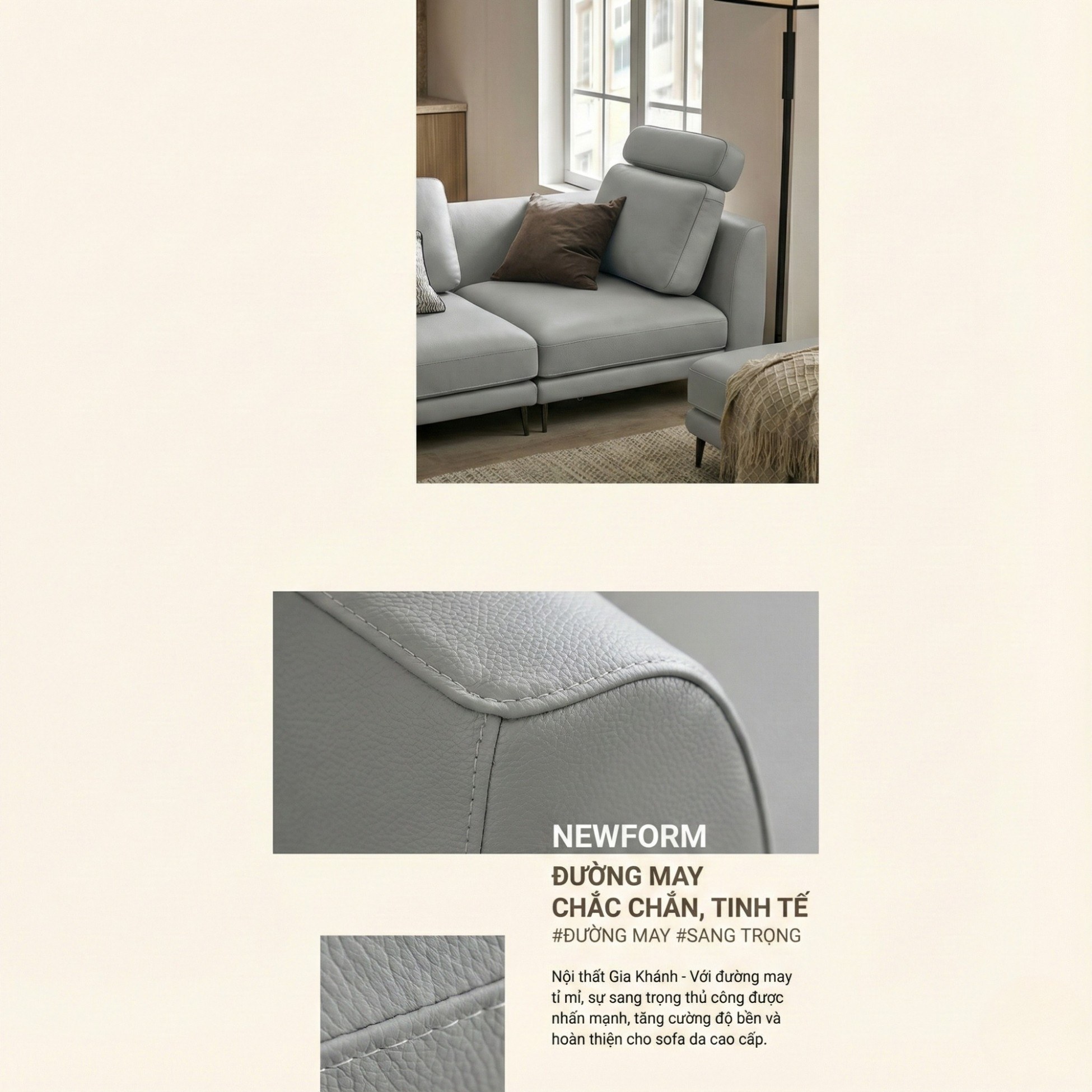 Sofa NEWFORM - Sofa Hiện Đại Với Da Cao Cấp Dạng Mô-đun Linh Hoạt 