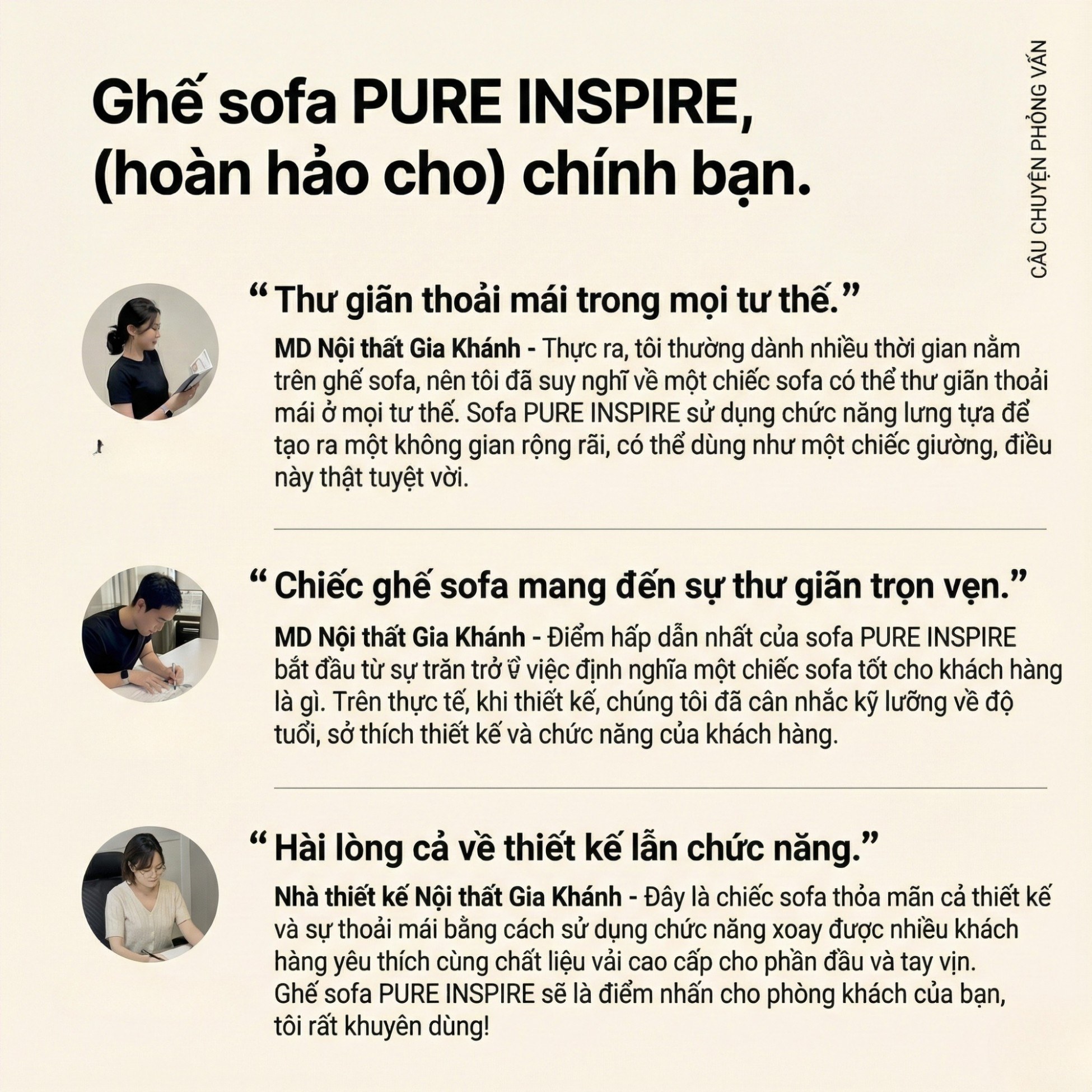Sofa PURE INSPIRE – Sofa Băng Bọc Da Cao Cấp Thư Giãn Hoàn Hảo