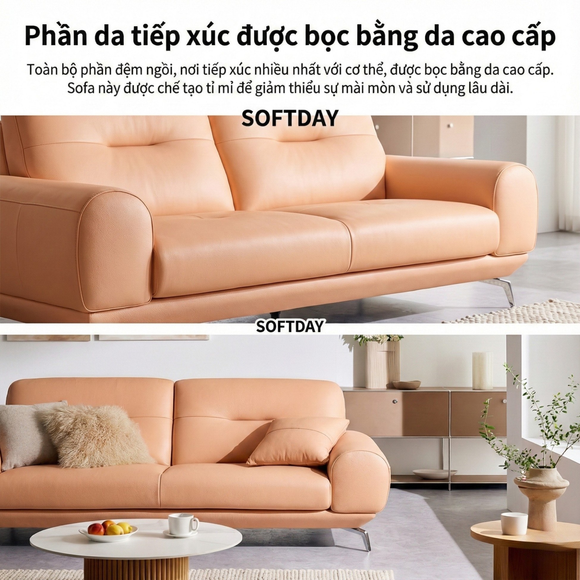 Sofa SOFTDAY – Sofa Da Cao Cấp Hiện Đại Và Trẻ Trung Cho Gia Đình 