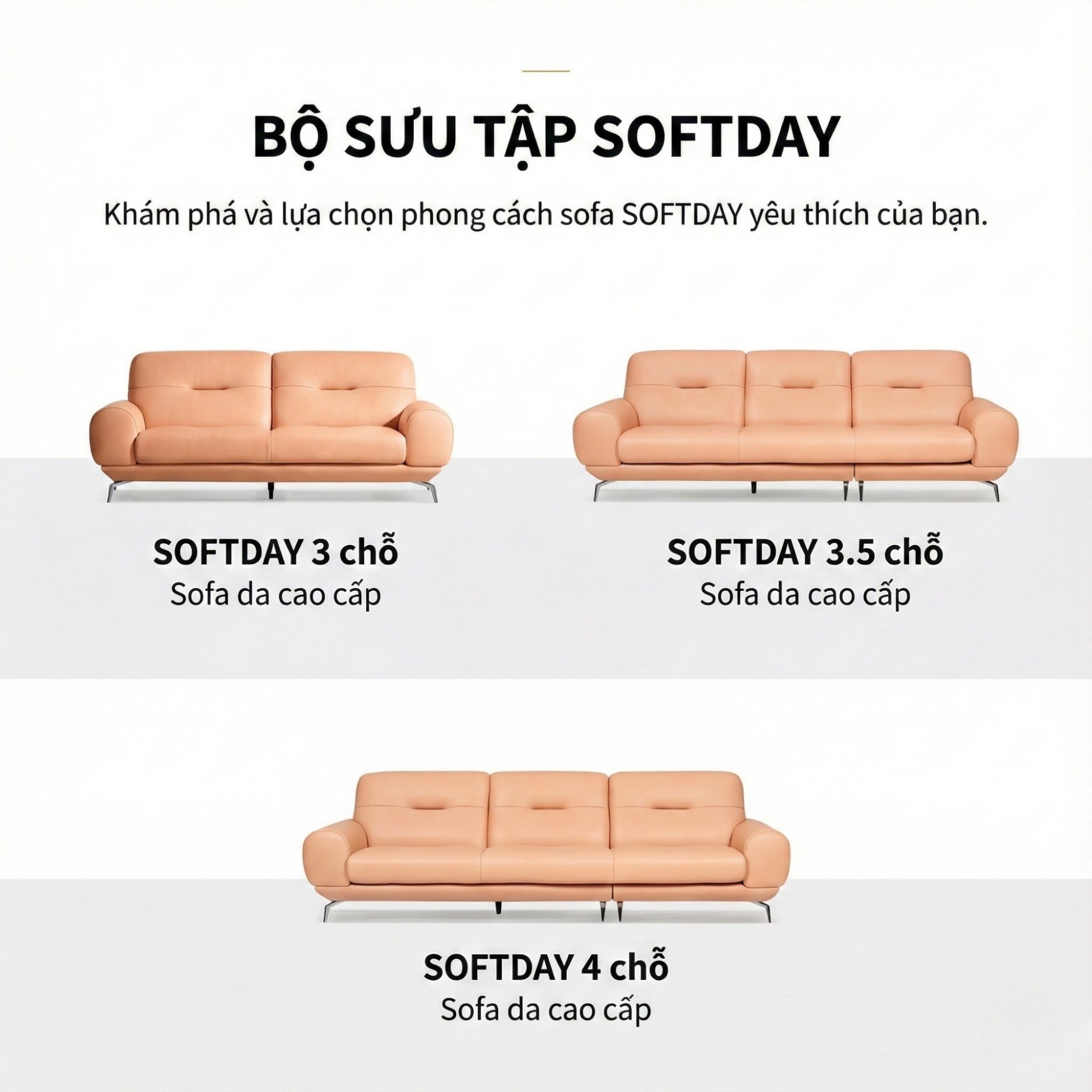 Sofa SOFTDAY – Sofa Da Cao Cấp Hiện Đại Và Trẻ Trung Cho Gia Đình