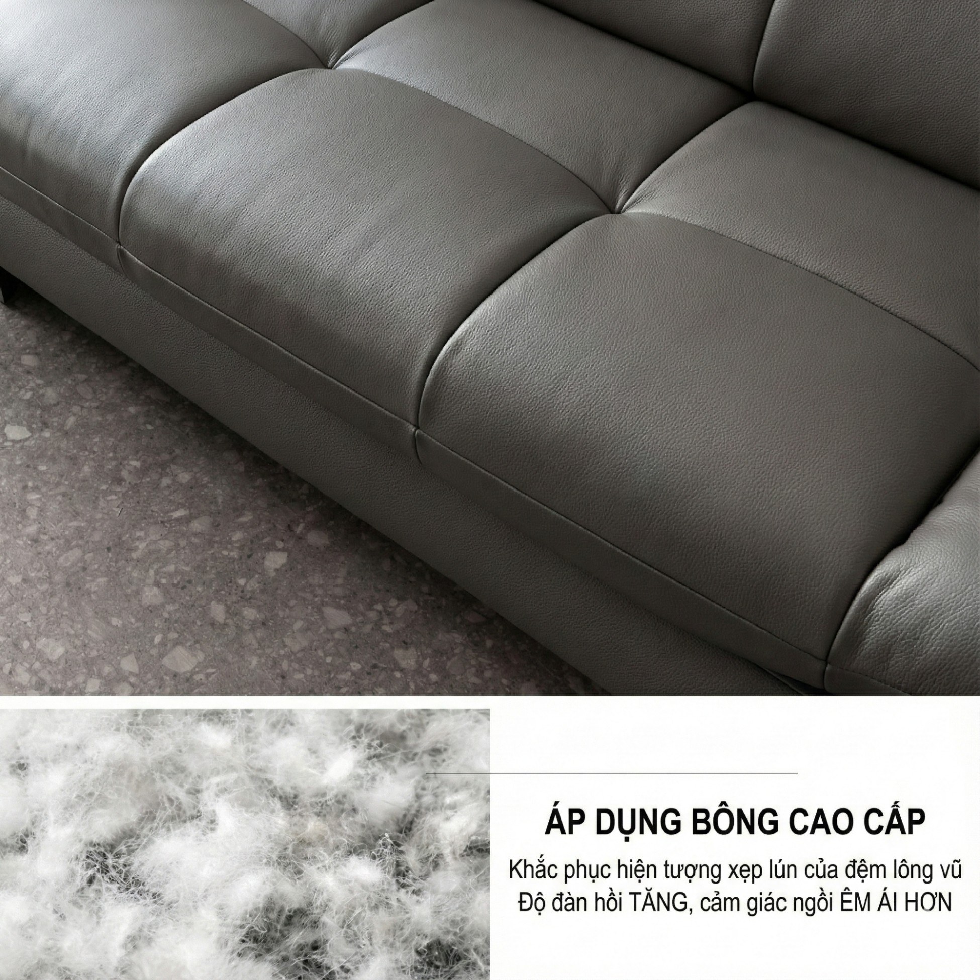 sofa evanel Sofa bọc da hiện đại cao cấp