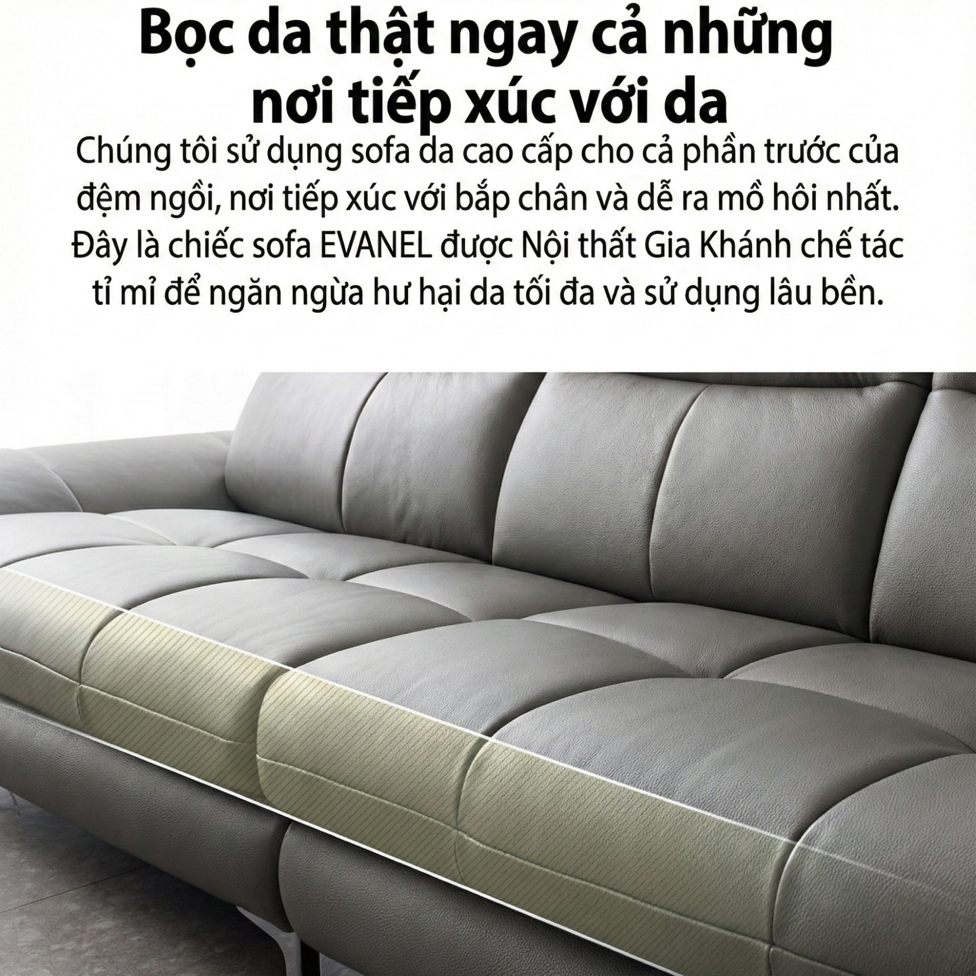 sofa evanel Sofa bọc da hiện đại cao cấp
