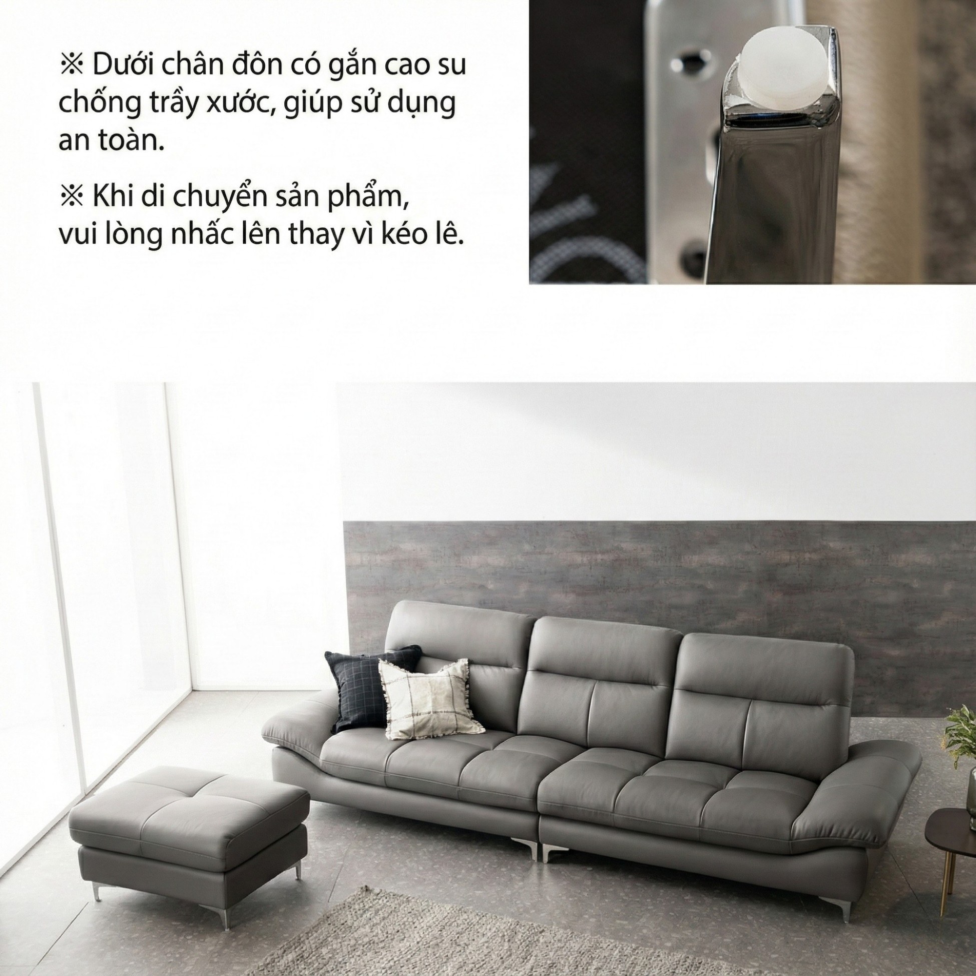 sofa evanel Sofa bọc da hiện đại cao cấp
