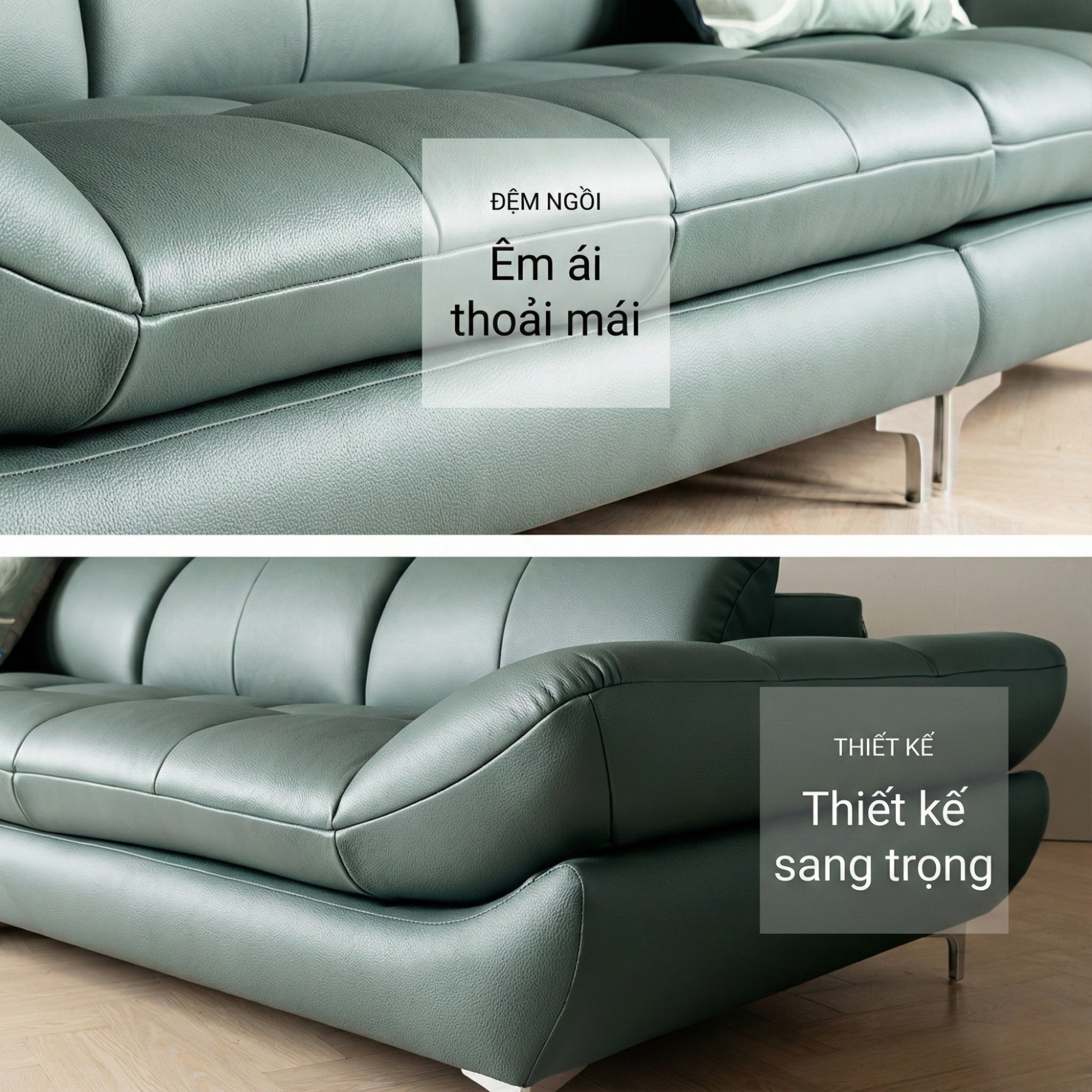 Sofa EVERBEST – Sofa Da Cao Cấp Tựa Đầu Chức Năng Hiện Đại