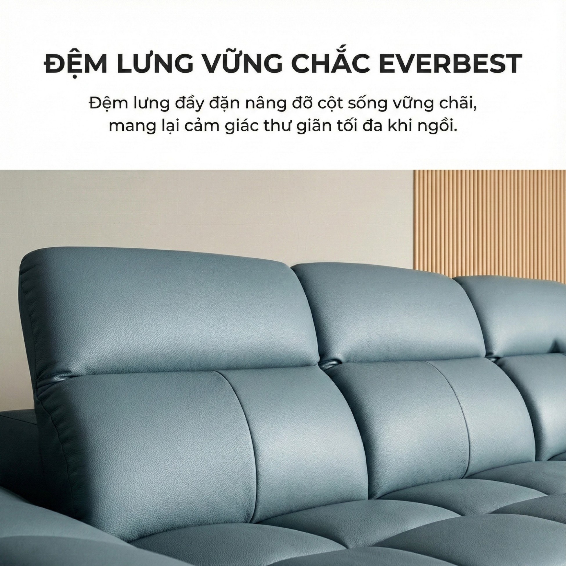 Sofa EVERBEST – Sofa Da Cao Cấp Tựa Đầu Chức Năng Hiện Đại