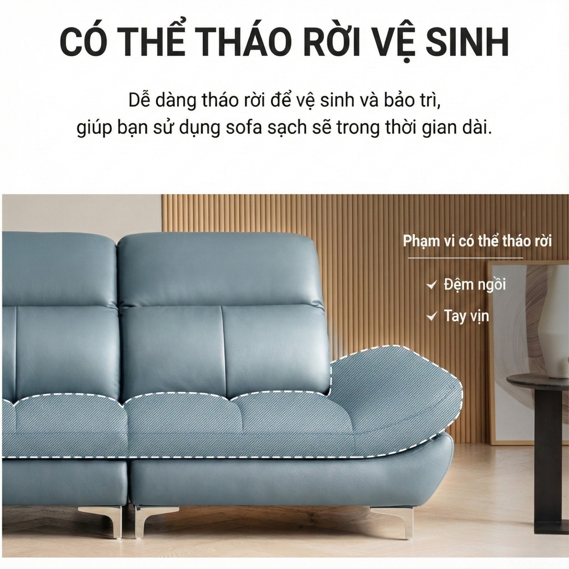 Sofa EVERBEST – Sofa Da Cao Cấp Tựa Đầu Chức Năng Hiện Đại