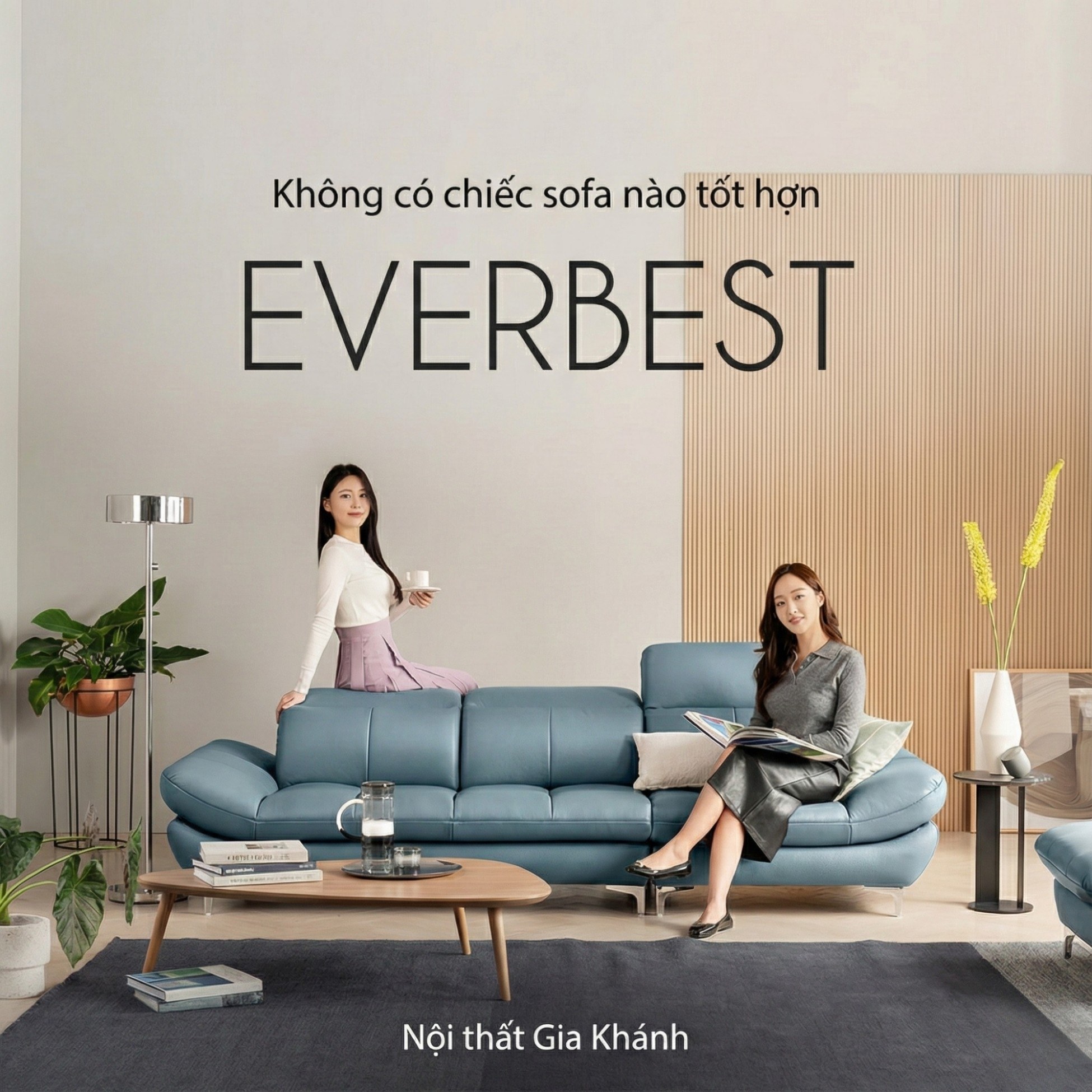Sofa EVERBEST – Sofa Da Cao Cấp Tựa Đầu Chức Năng Hiện Đại