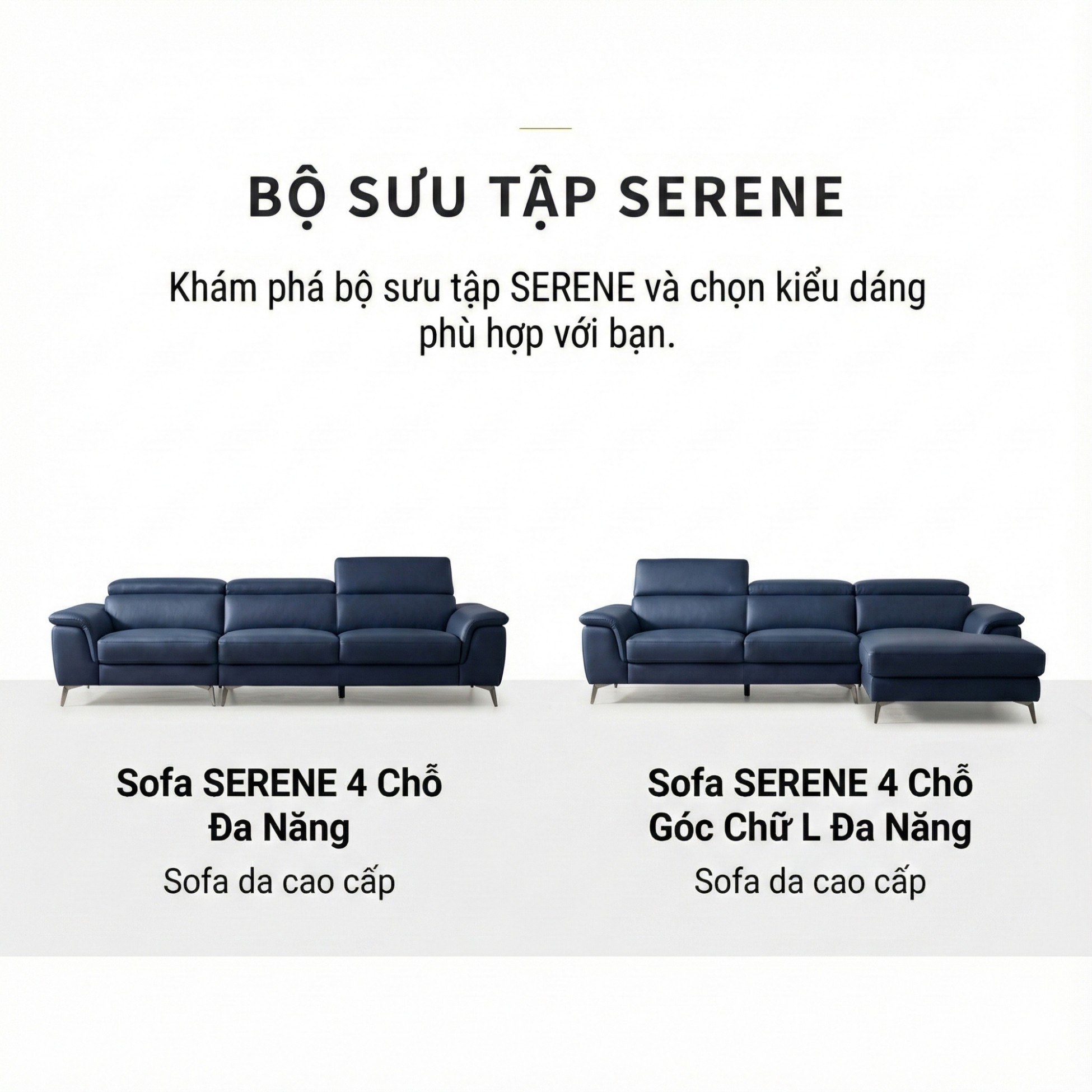 Sofa SERENE - Sofa Da Hiện Đại Đầy Đỉnh Cao Cho Sự Êm Ái