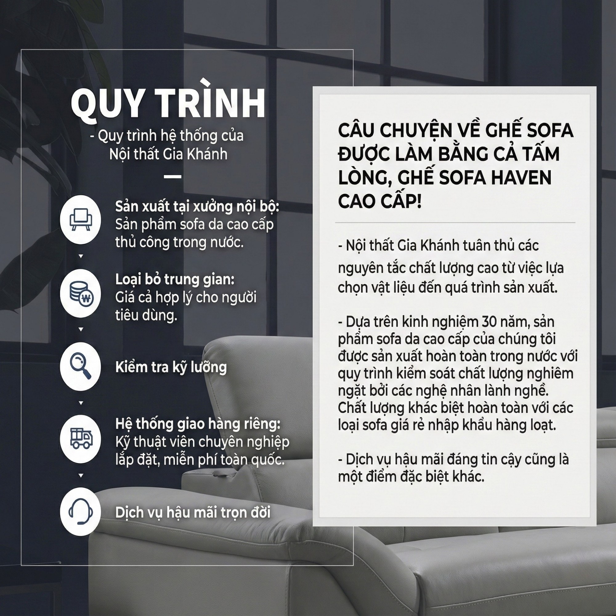 sofa hiện đại bọc da haven