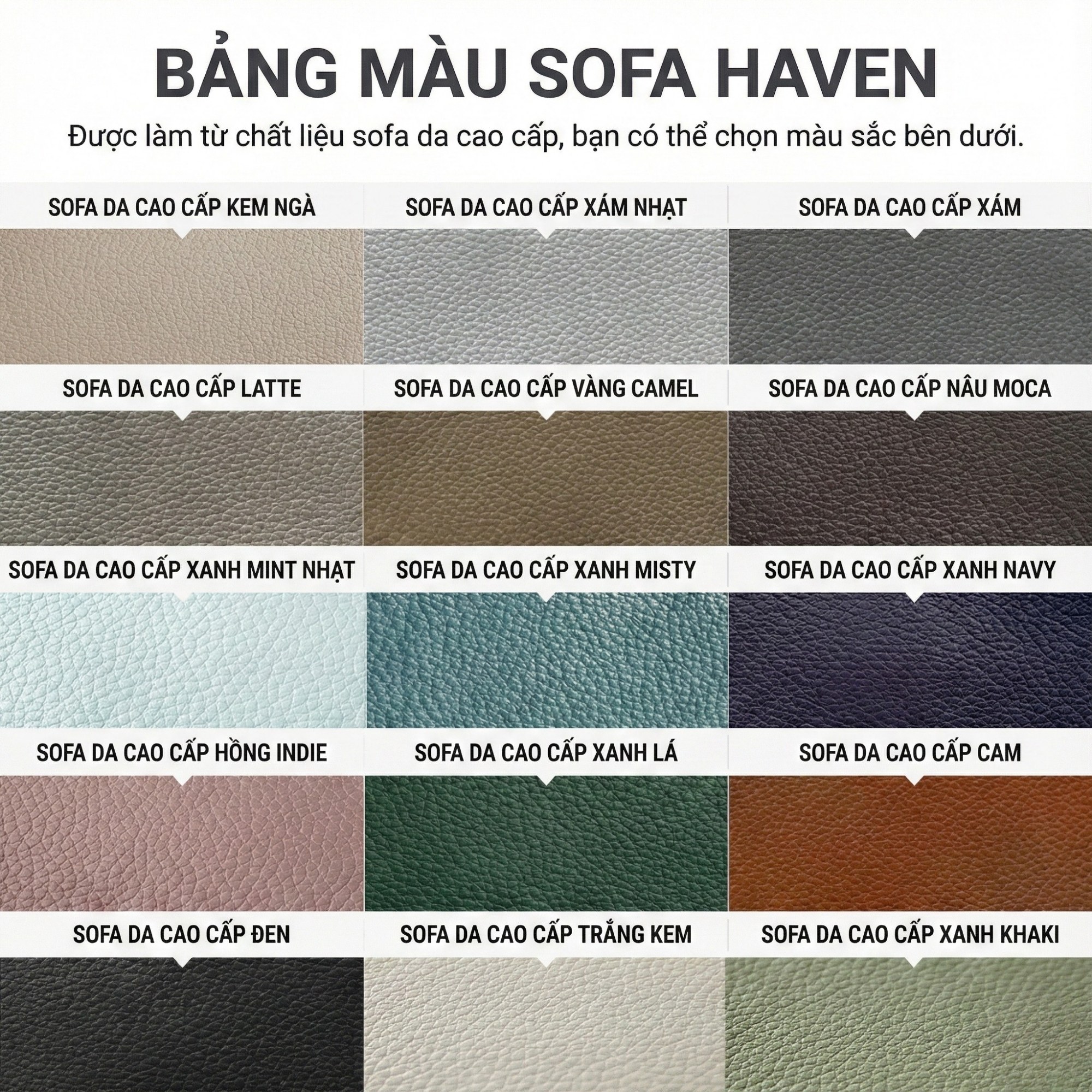 sofa hiện đại bọc da haven