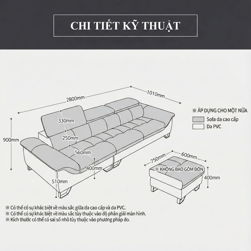 sofa hiện đại bọc da haven