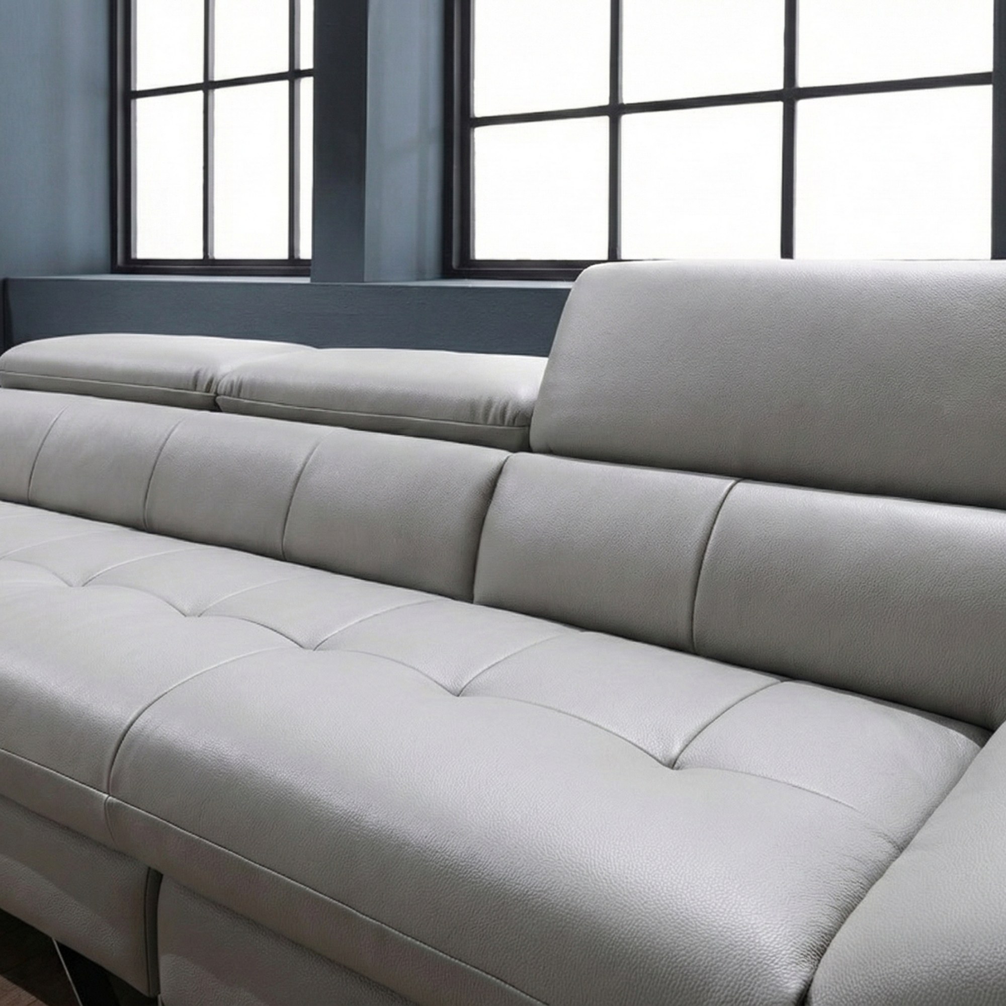 Sofa hiện đại bọc da custom tại xưởng Nội Thất Gia Khánh