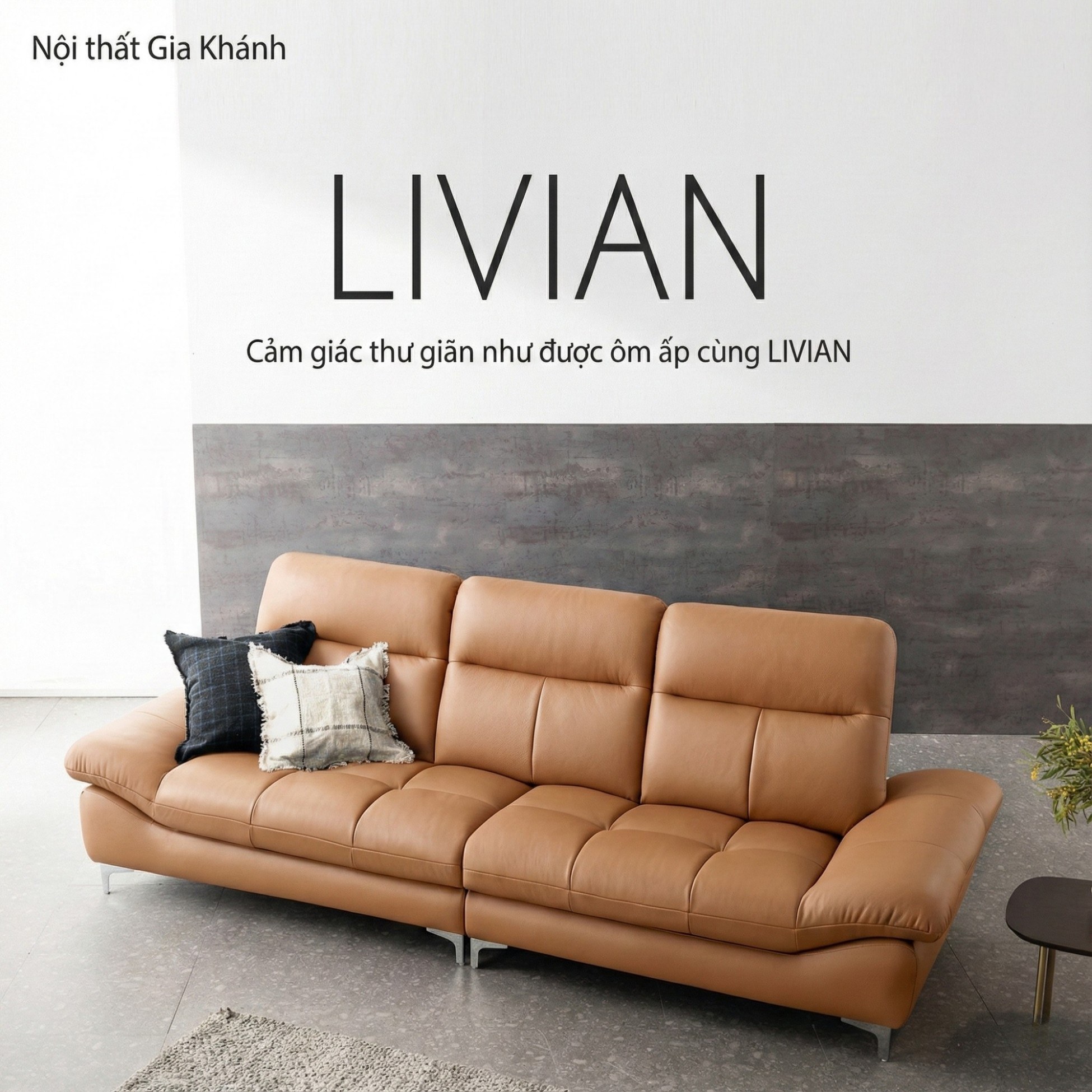 Sofa LIVIAN - Sofa Da Cao Cấp Hiện Đại Êm Ái