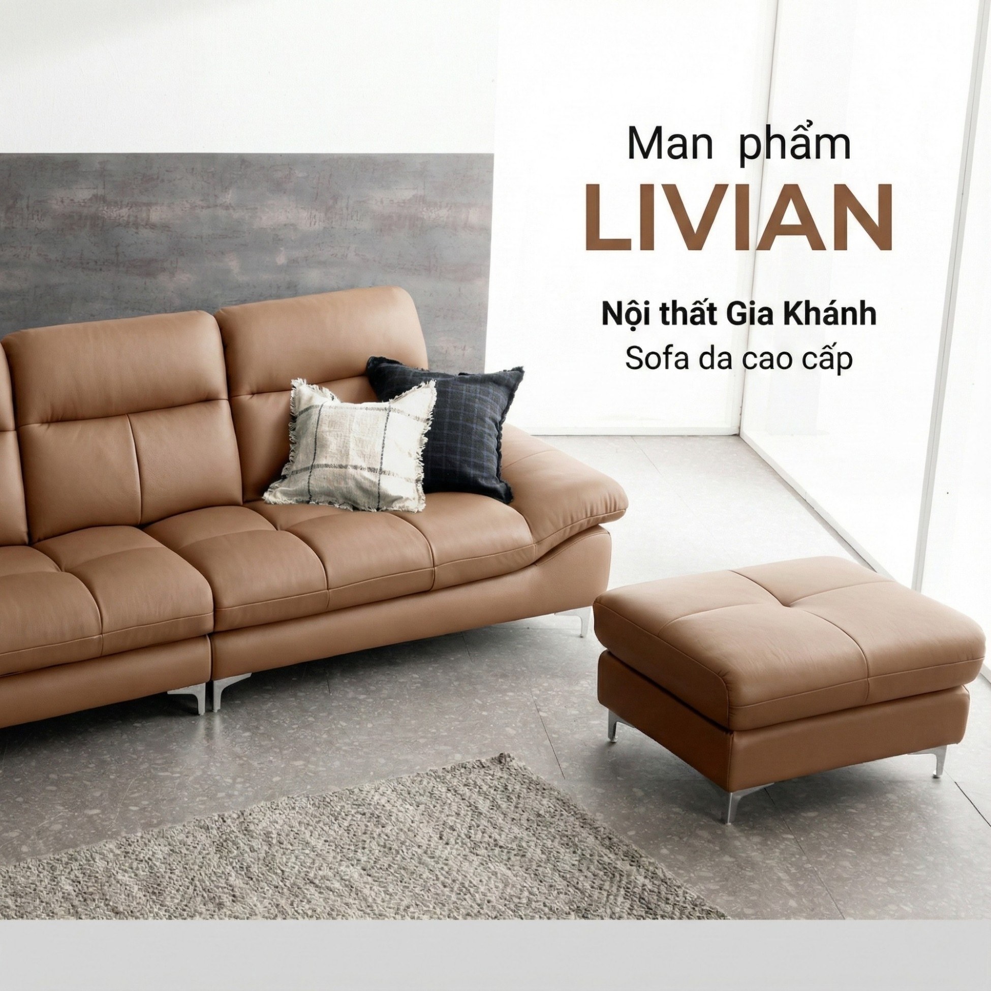Sofa LIVIAN - Sofa Da Cao Cấp Hiện Đại Êm Ái