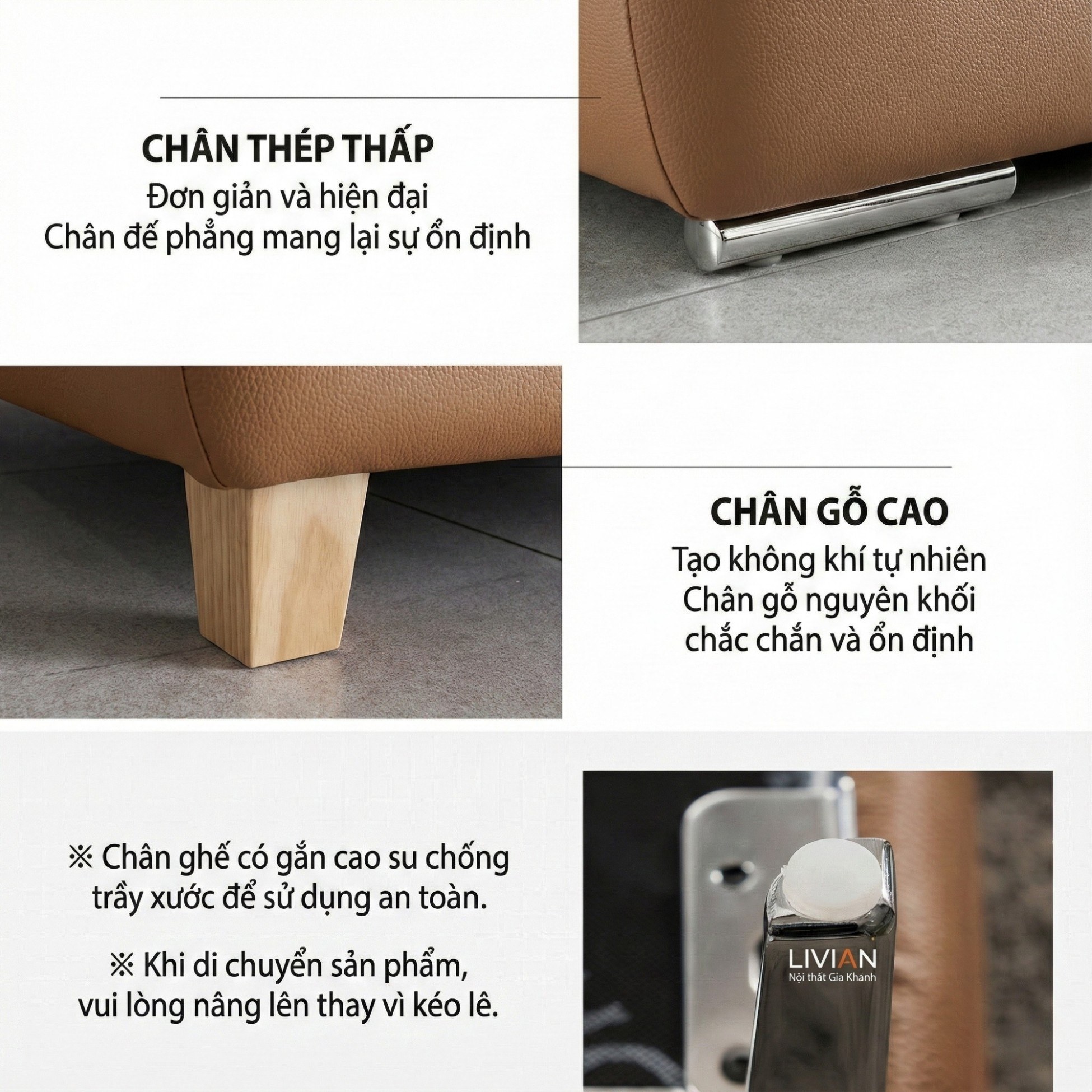 Sofa LIVIAN - Sofa Da Cao Cấp Hiện Đại Êm Ái