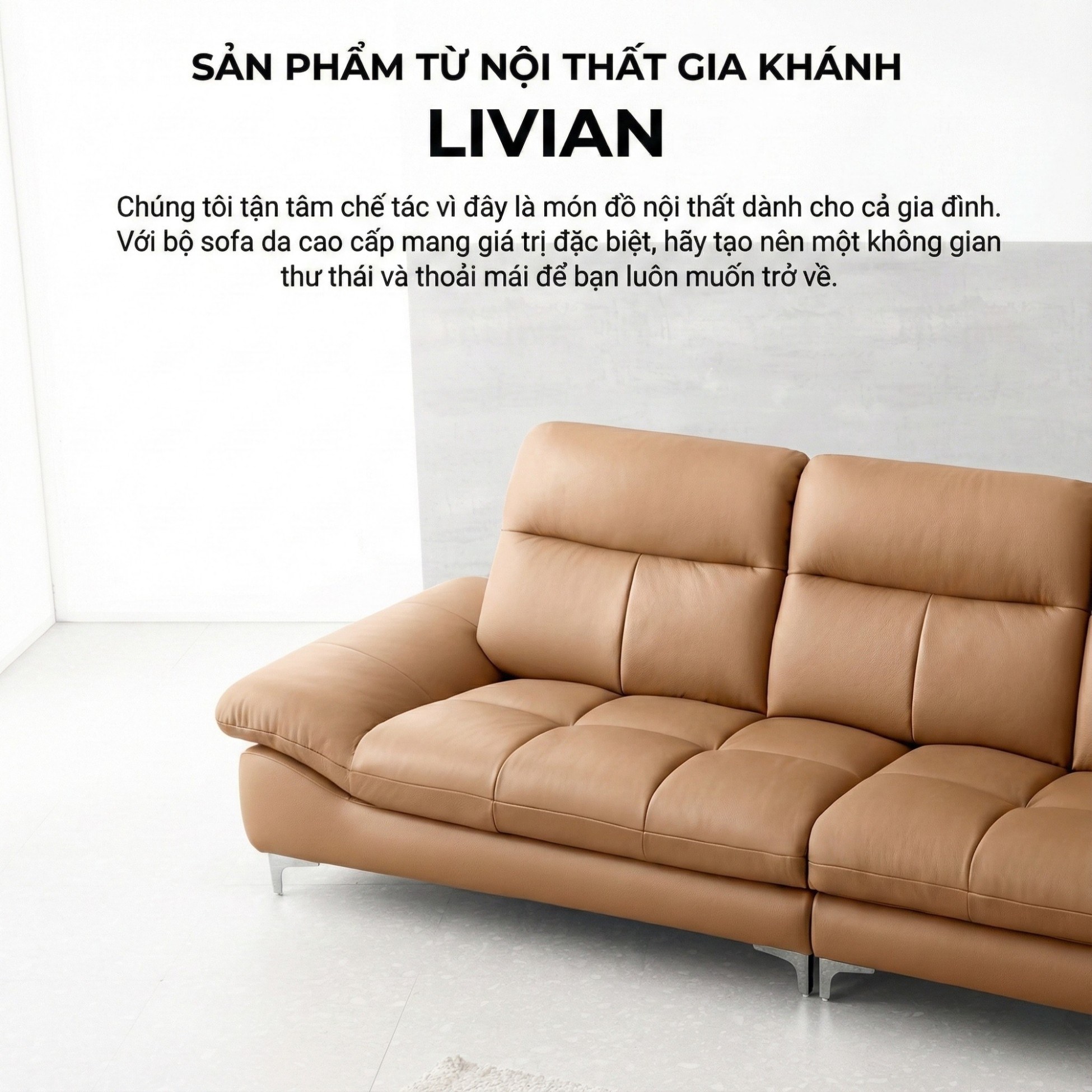 Sofa LIVIAN - Sofa Da Cao Cấp Hiện Đại Êm Ái