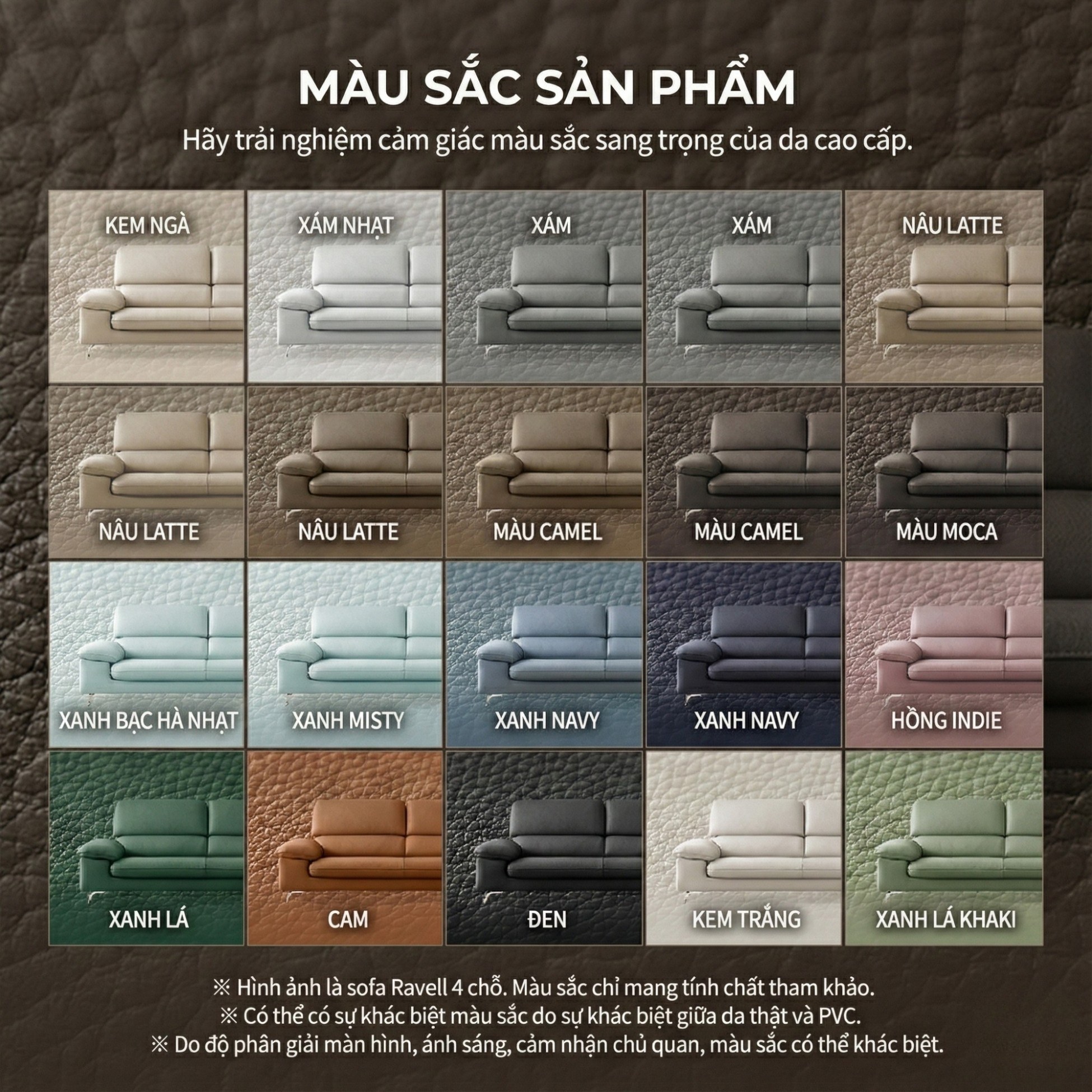 Sofa Ravell - Sofa Da Hiện Đại Cao Cấp Cho Phòng Khách