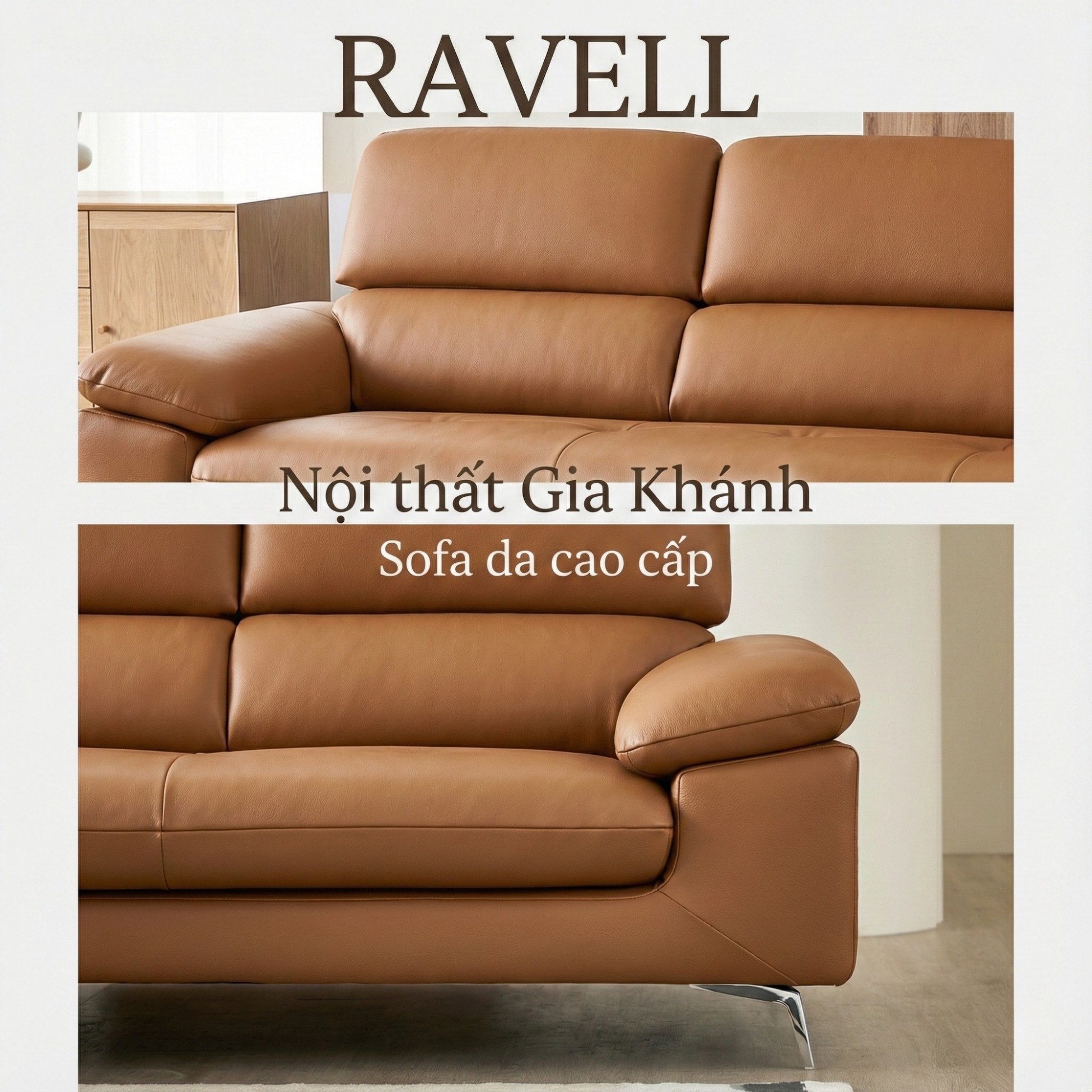 Sofa Ravell - Sofa Da Hiện Đại Cao Cấp Cho Phòng Khách