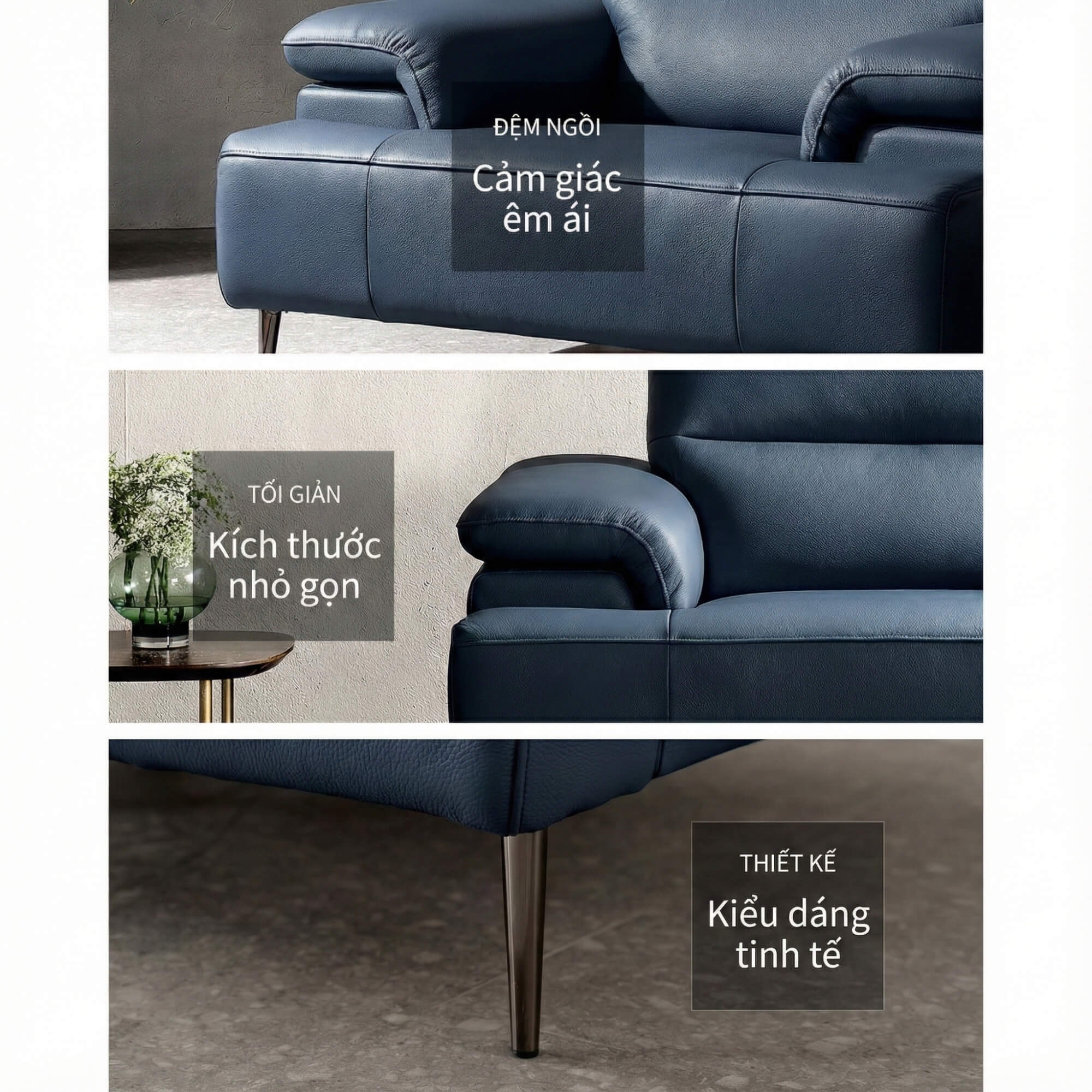 Sofa ALINA - Sofa Đơn Thư Giãn Bọc Da Cao Cấp Sang Trọng