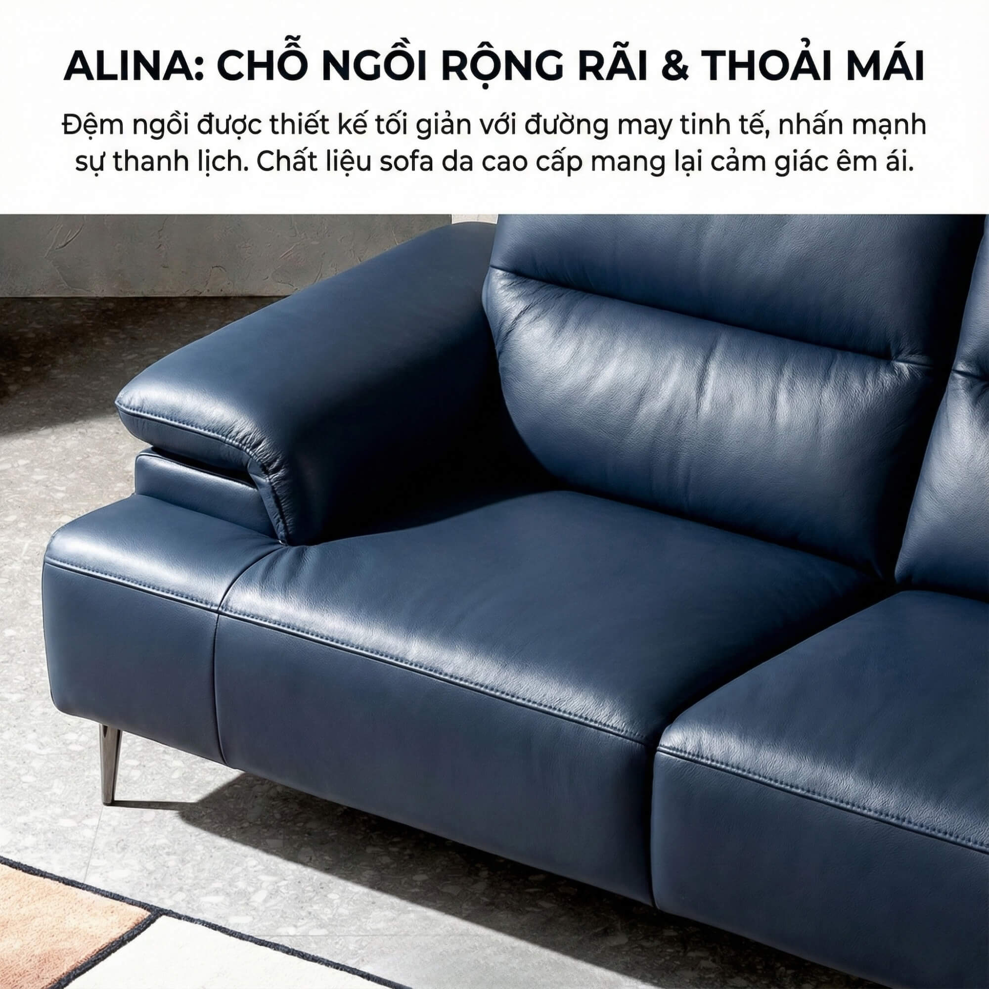 Sofa ALINA - Sofa Đơn Thư Giãn Bọc Da Cao Cấp Sang Trọng
