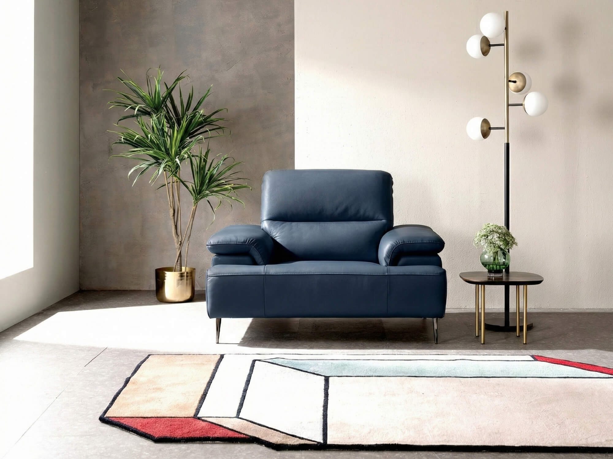 Sofa ALINA – Sofa Đơn Thư Giãn Bọc Da Cao Cấp Sang Trọng (Hàng Order)
