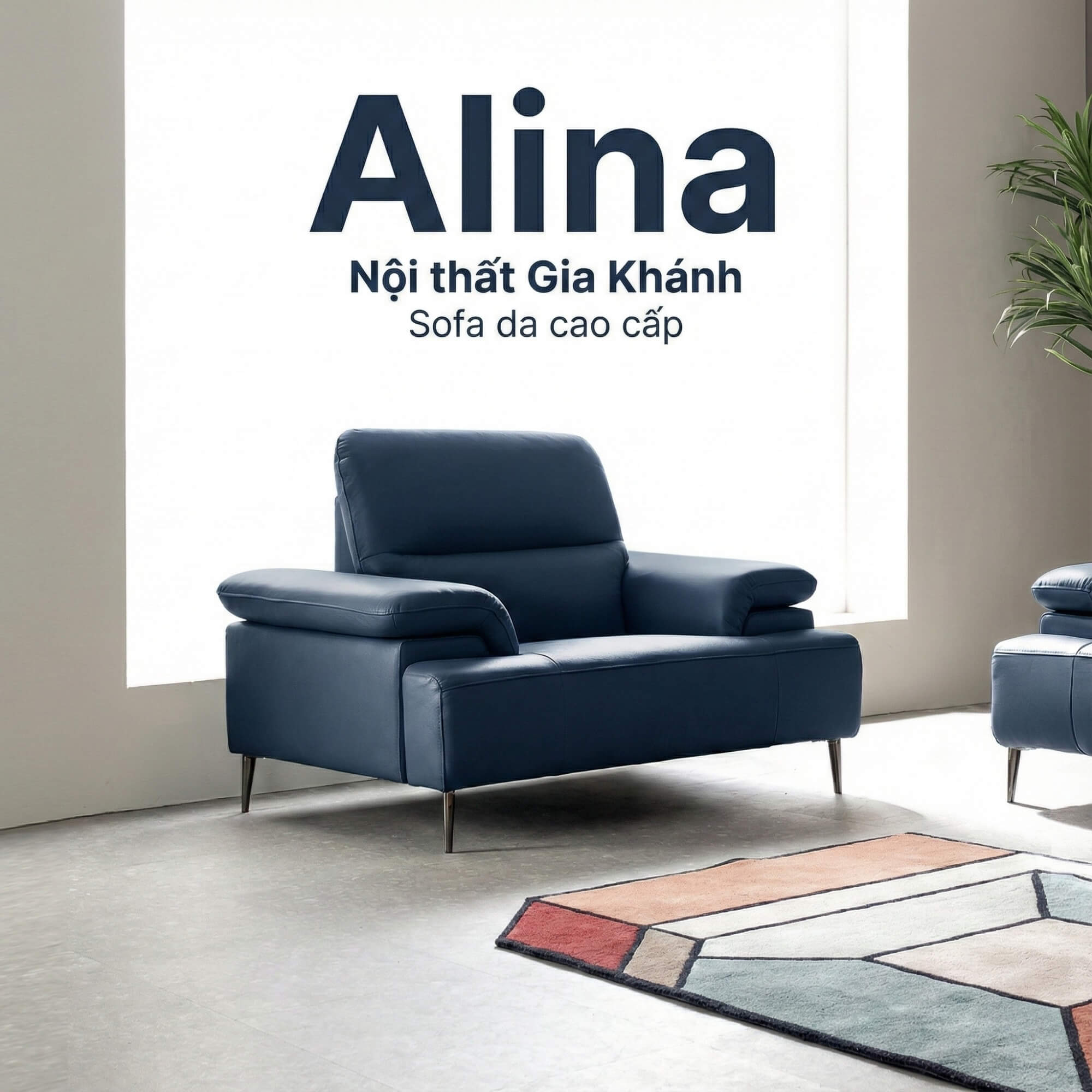 Sofa ALINA - Sofa Đơn Thư Giãn Bọc Da Cao Cấp Sang Trọng