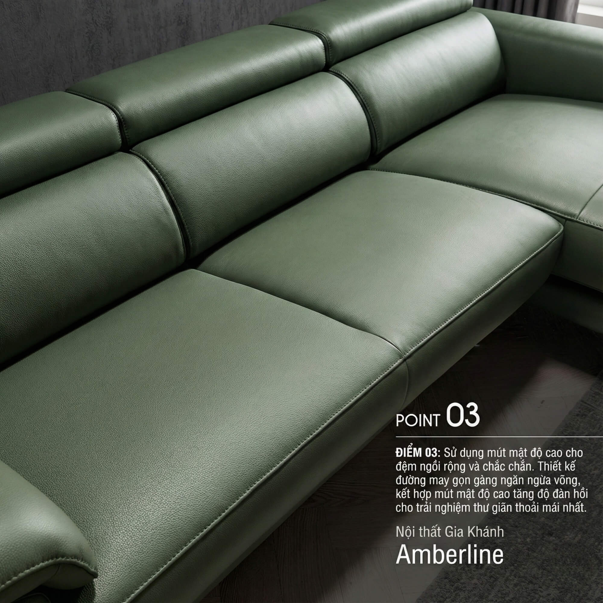 Sofa AMBERLINE - Sofa Góc Thư Giãn Cho Phòng Khách Thanh Lịch
