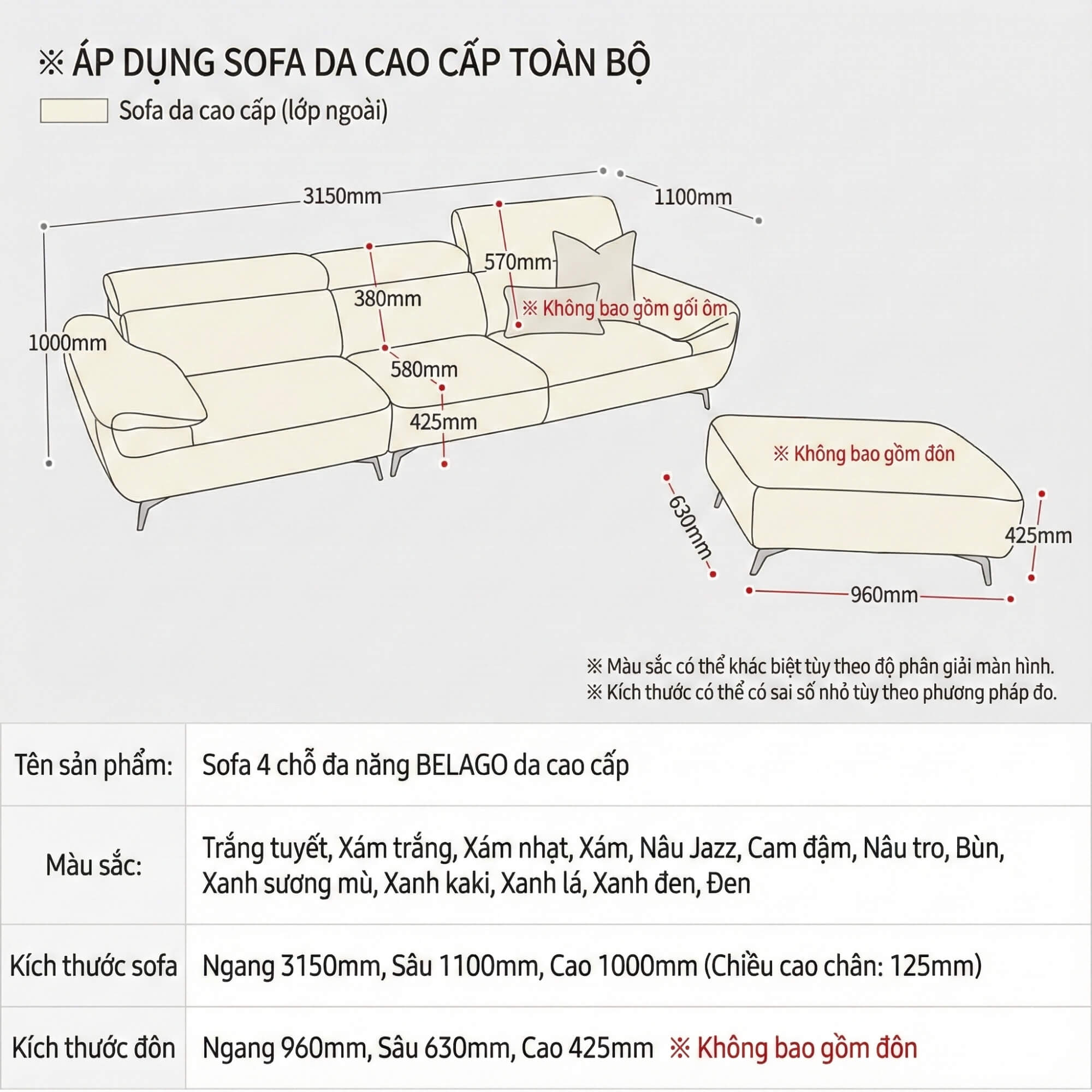 Sofa BELAGO - Sofa Băng Dáng Thuyền Bồng Bềnh Như Mây