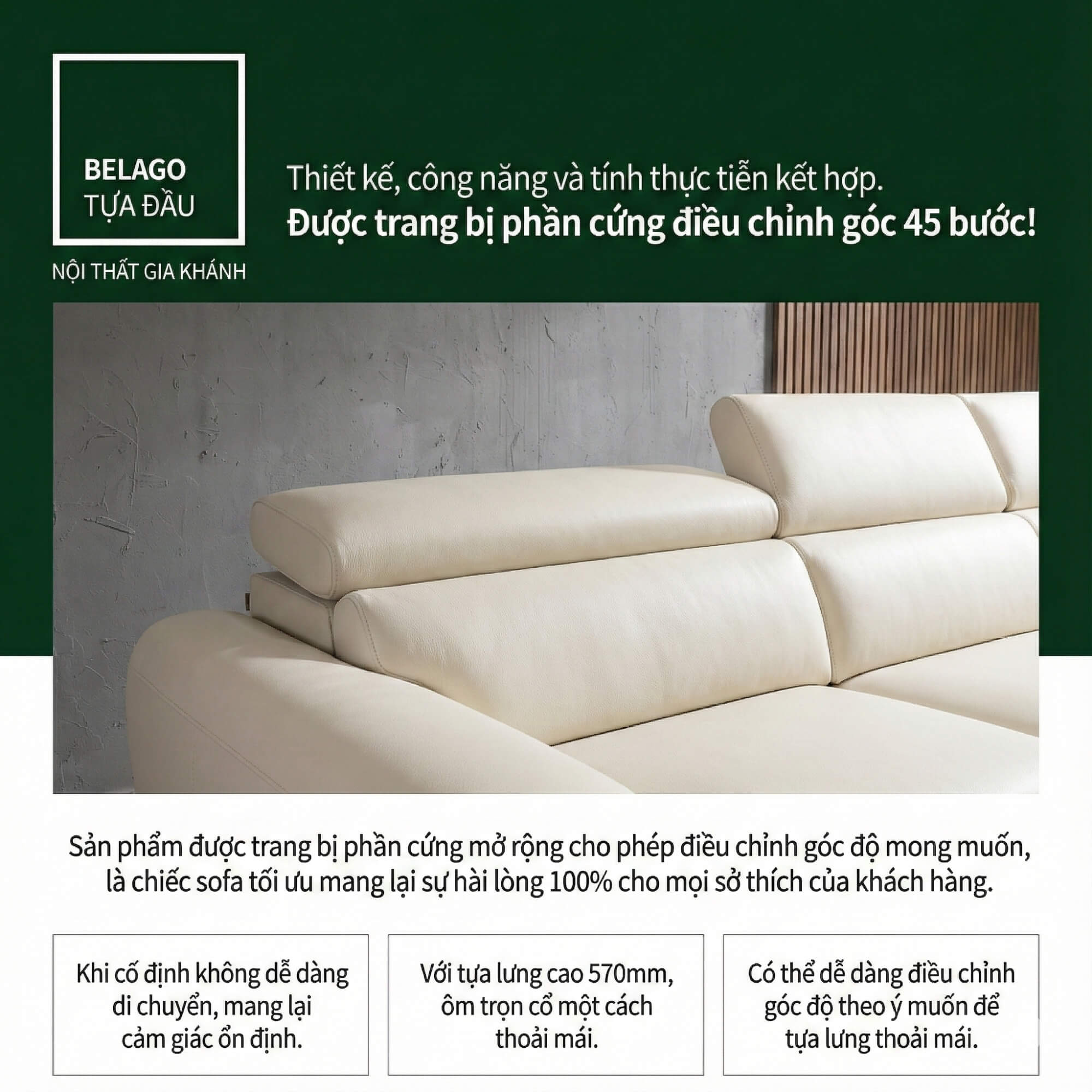 Sofa BELAGO - Sofa Băng Dáng Thuyền Bồng Bềnh Như Mây