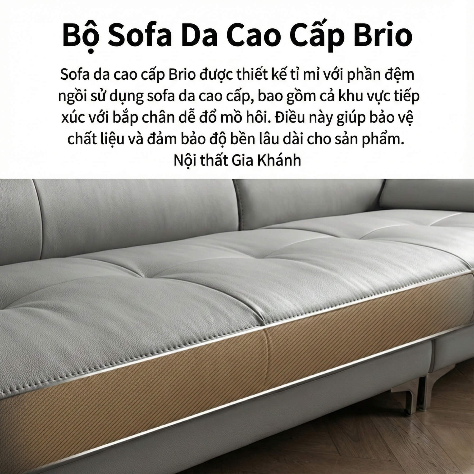 Sofa BRIO – Sofa Da Dáng Văng Hiện Đại Đa Chức Năng Tựa Đầu Điều Chỉnh