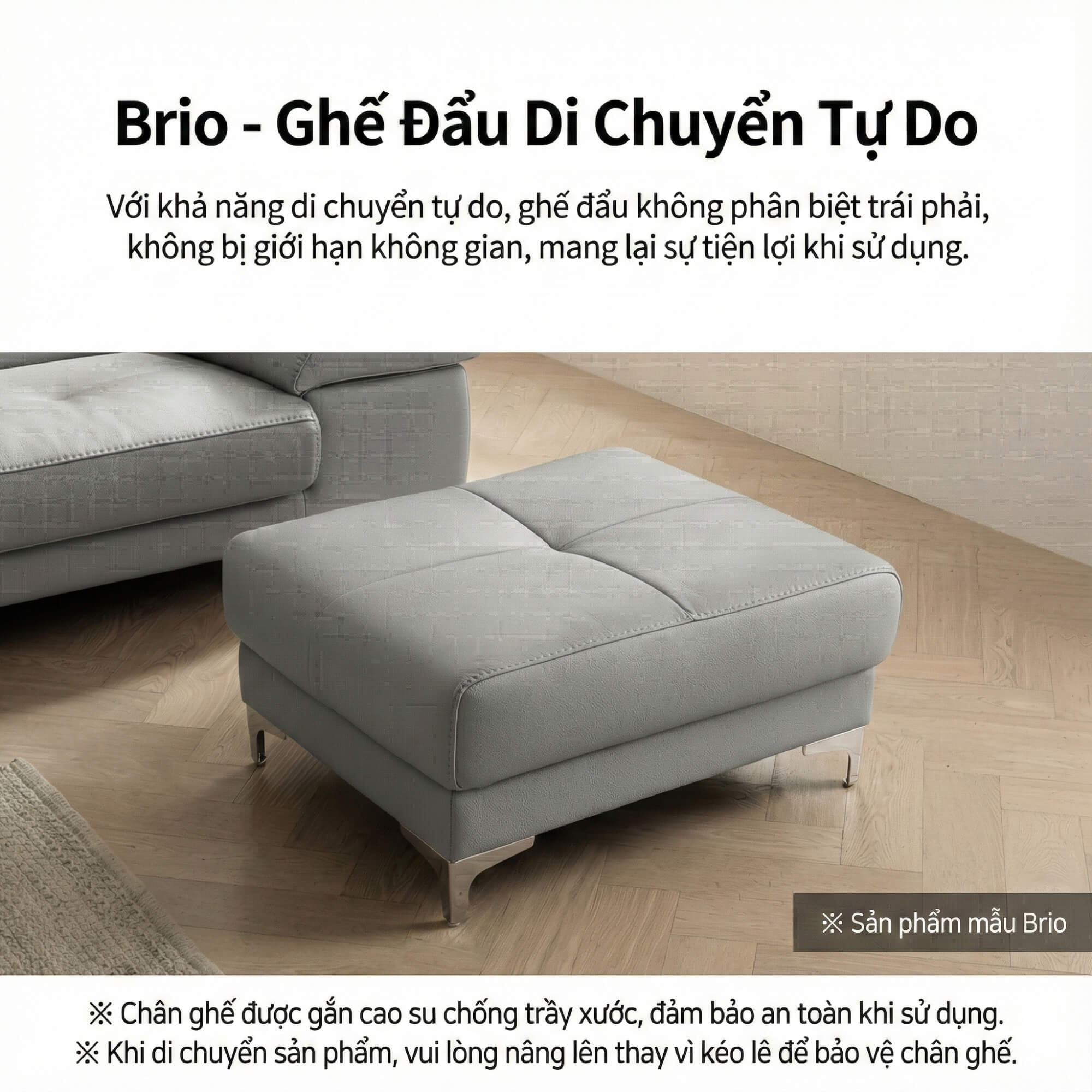 Sofa BRIO – Sofa Da Dáng Văng Hiện Đại Đa Chức Năng Tựa Đầu Điều Chỉnh