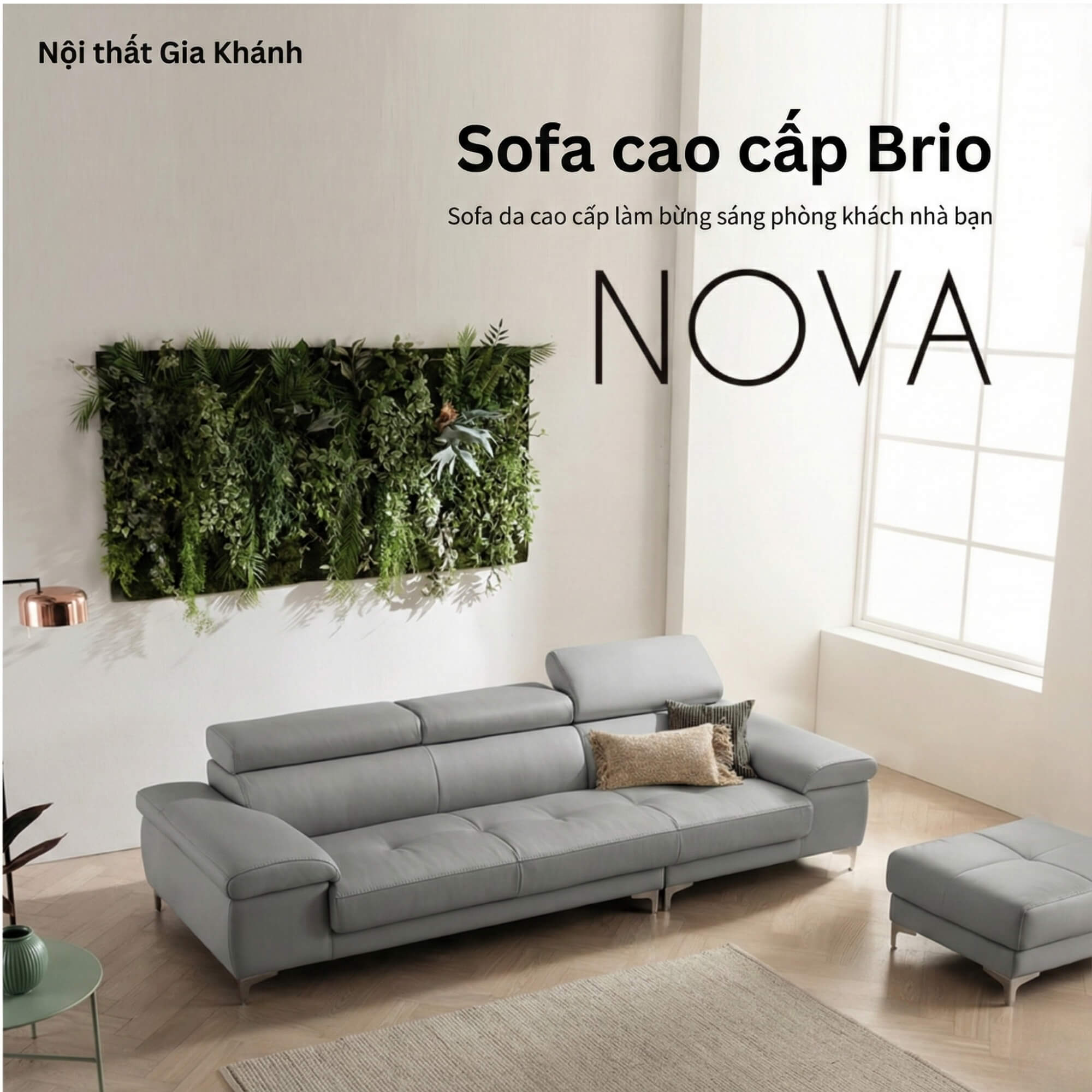 Sofa BRIO – Sofa Da Dáng Văng Hiện Đại Đa Chức Năng Tựa Đầu Điều Chỉnh