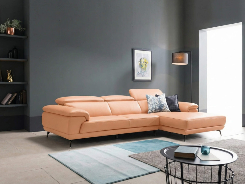 Sofa CENTERRA - Sofa Góc Bọc Da Thiết Kế Tựa Đầu Thông Minh