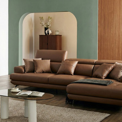 Sofa COZELIA - Sofa Góc Bọc Da Với Tựa Lưng Đa Năng Hiện Đại