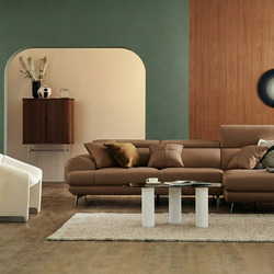 Sofa COZELIA - Sofa Góc Bọc Da Với Tựa Lưng Đa Năng Hiện Đại