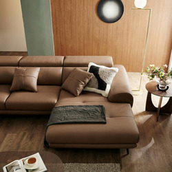 Sofa COZELIA - Sofa Góc Bọc Da Với Tựa Lưng Đa Năng Hiện Đại