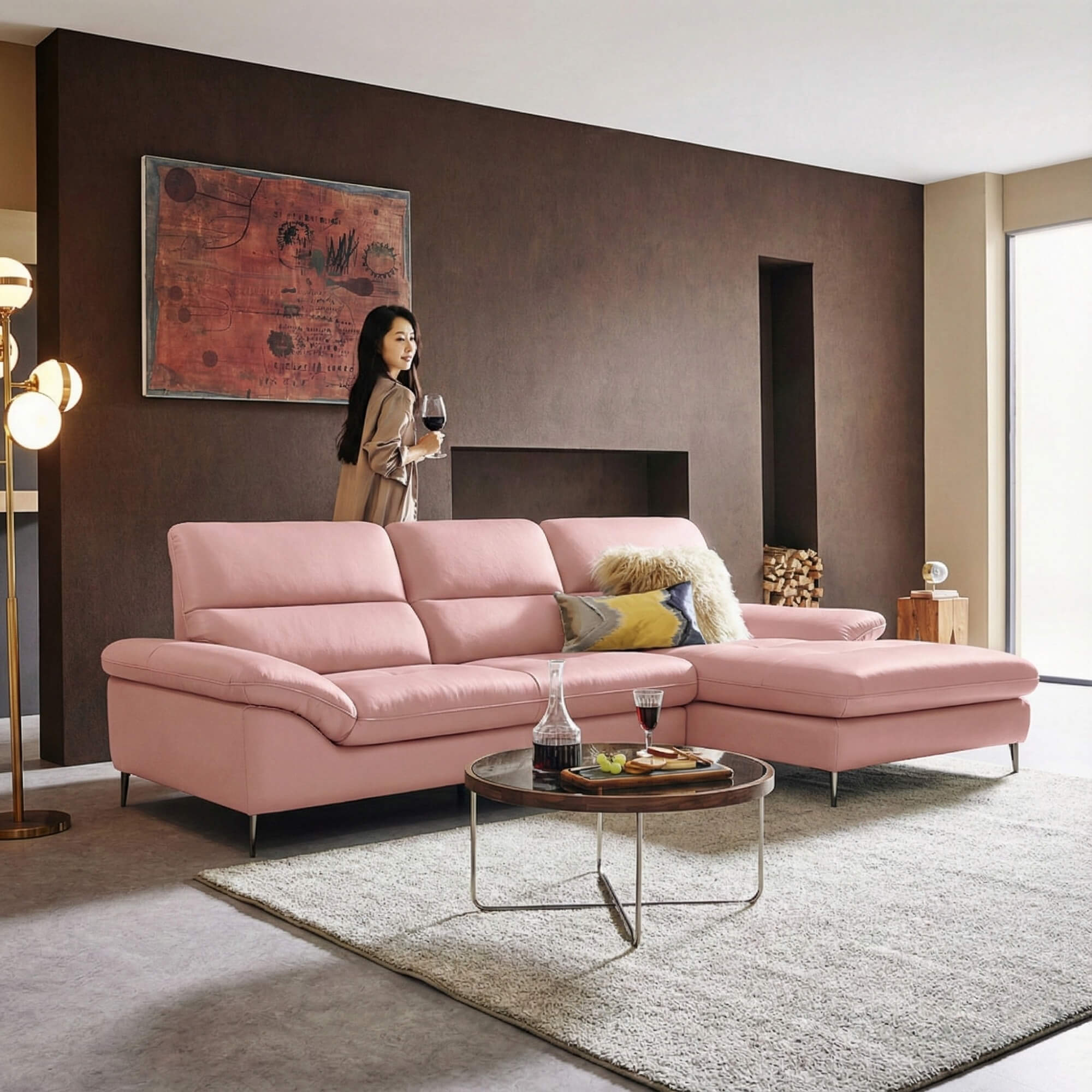 Sofa ESTEL – Sofa Góc Bọc Da Cao Cấp Hiện Đại Và Êm Ái