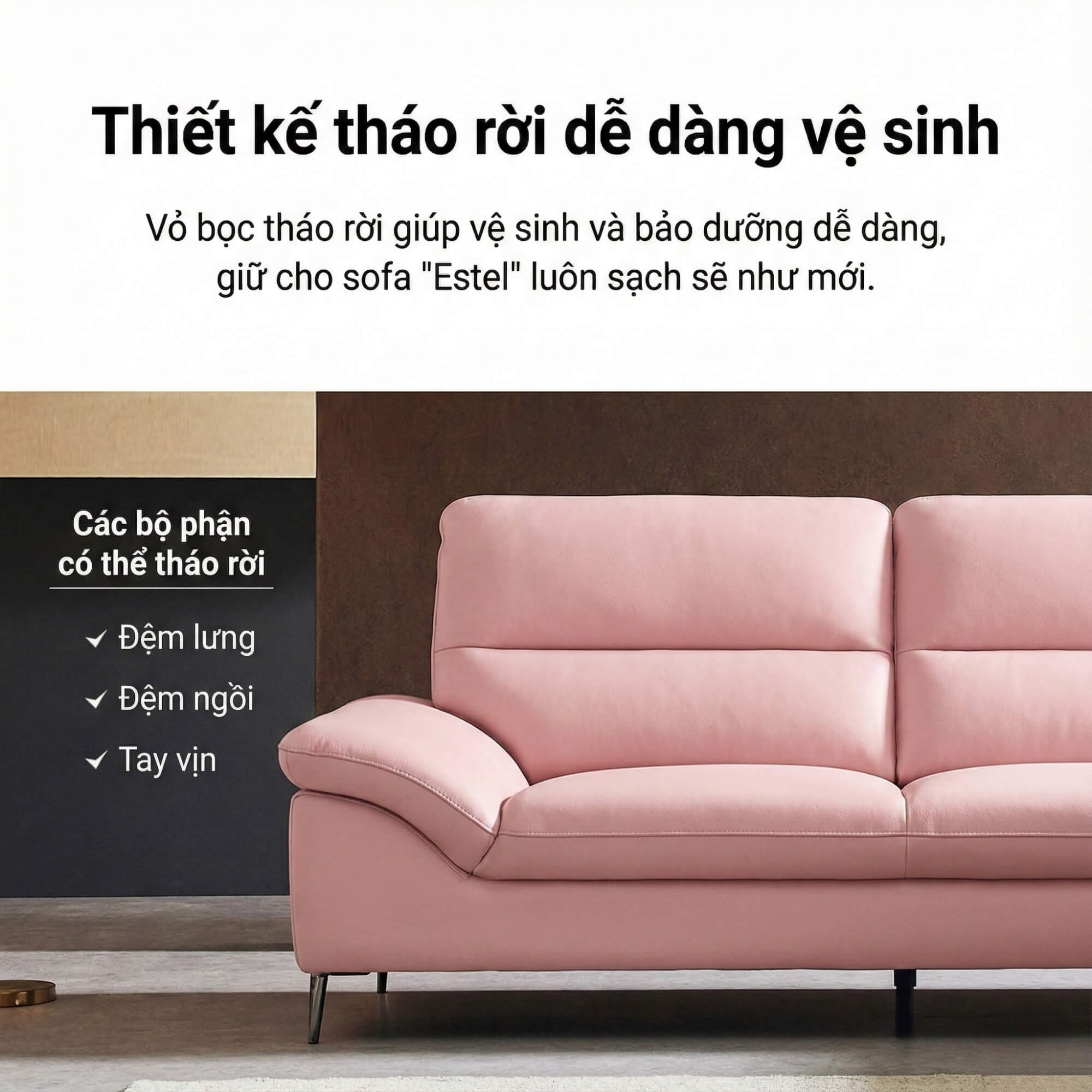 Sofa ESTEL – Sofa Góc Bọc Da Cao Cấp Hiện Đại Và Êm Ái