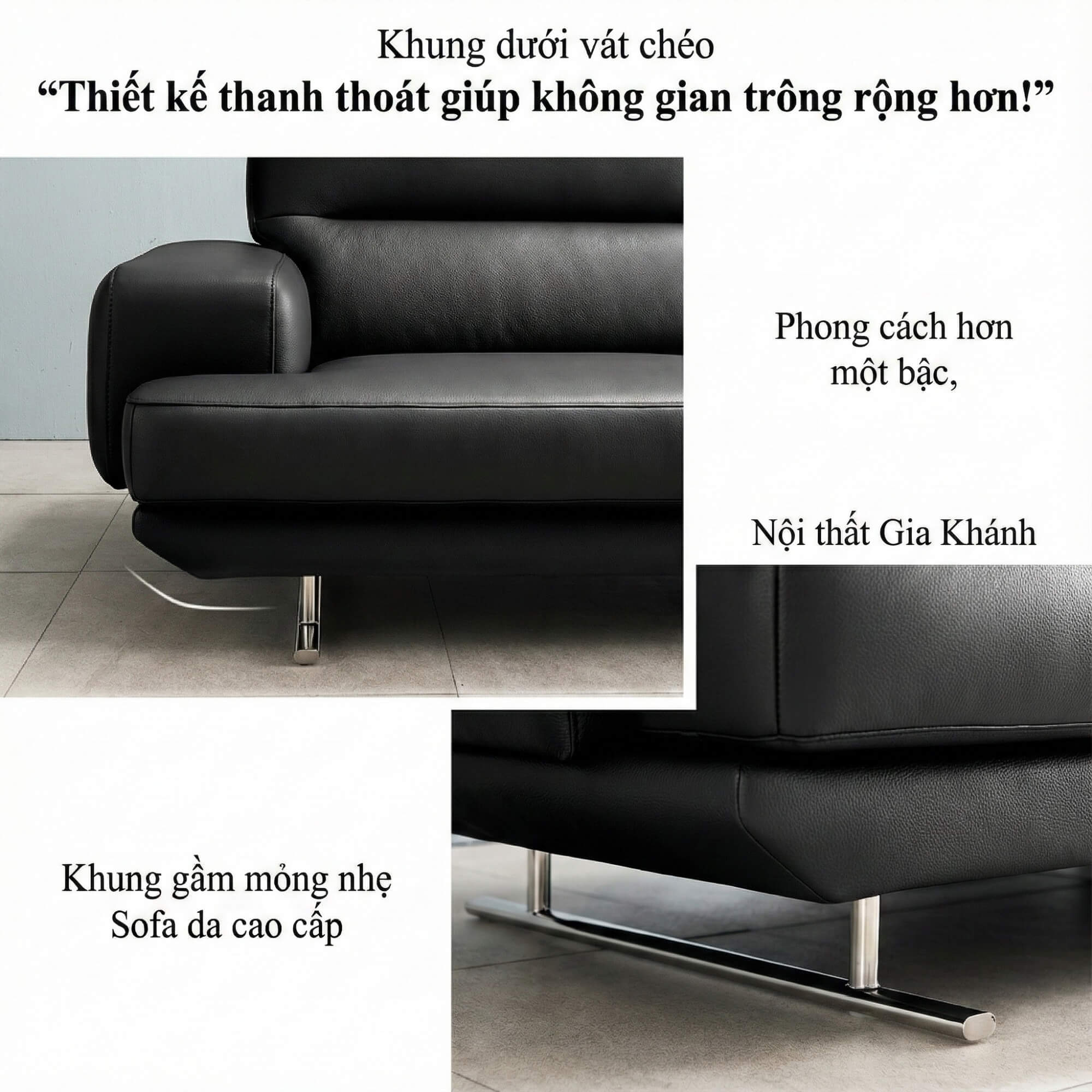 Sofa ETHEREAL - Sofa Băng Bọc Da Thiết kế Mạnh Mẽ, Sang Trọng