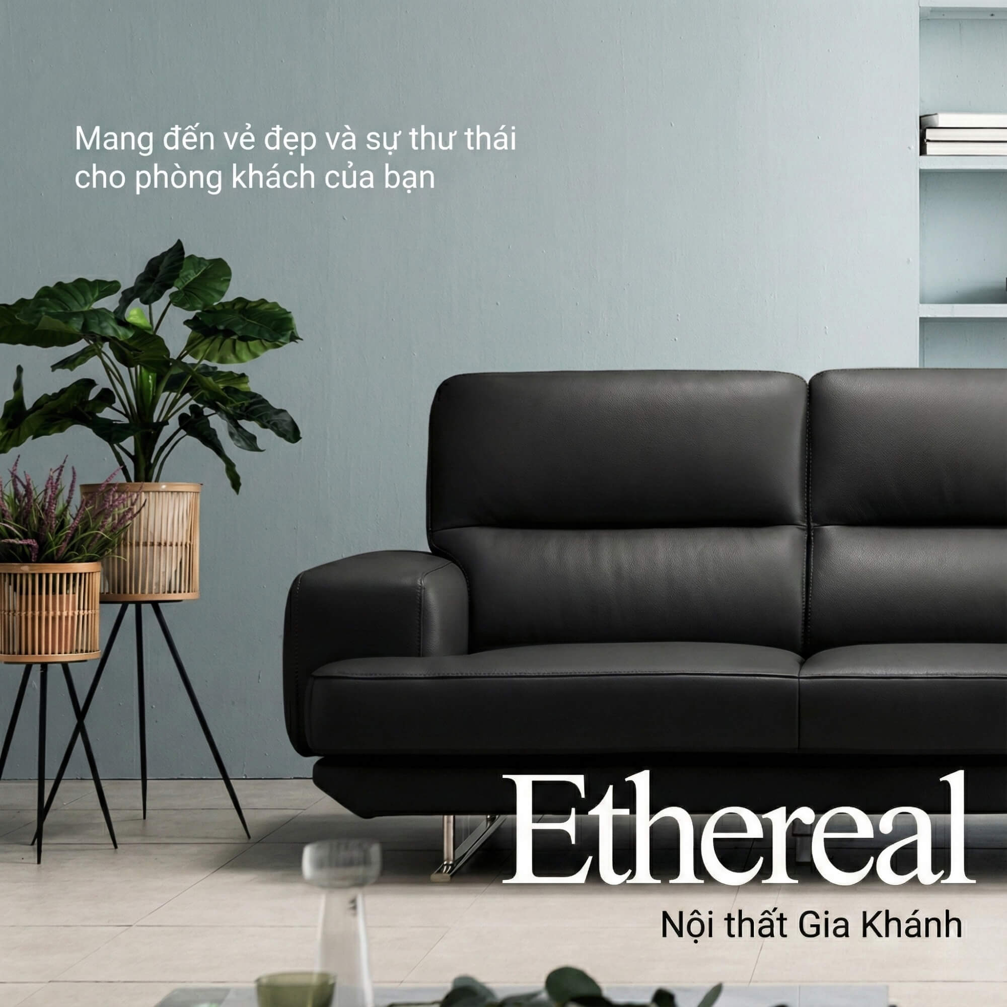 Sofa ETHEREAL - Sofa Băng Bọc Da Thiết kế Mạnh Mẽ, Sang Trọng