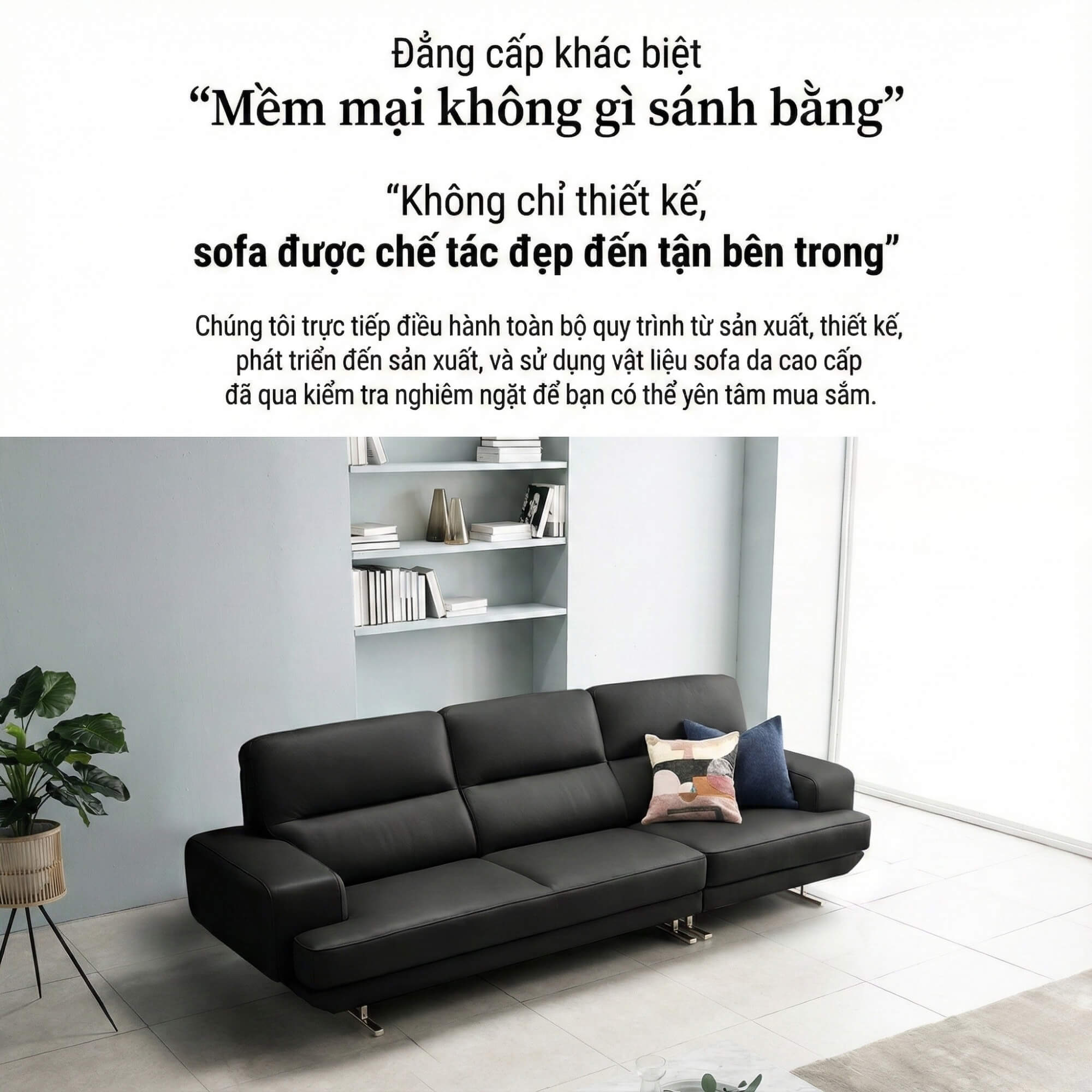 Sofa ETHEREAL - Sofa Băng Bọc Da Thiết kế Mạnh Mẽ, Sang Trọng