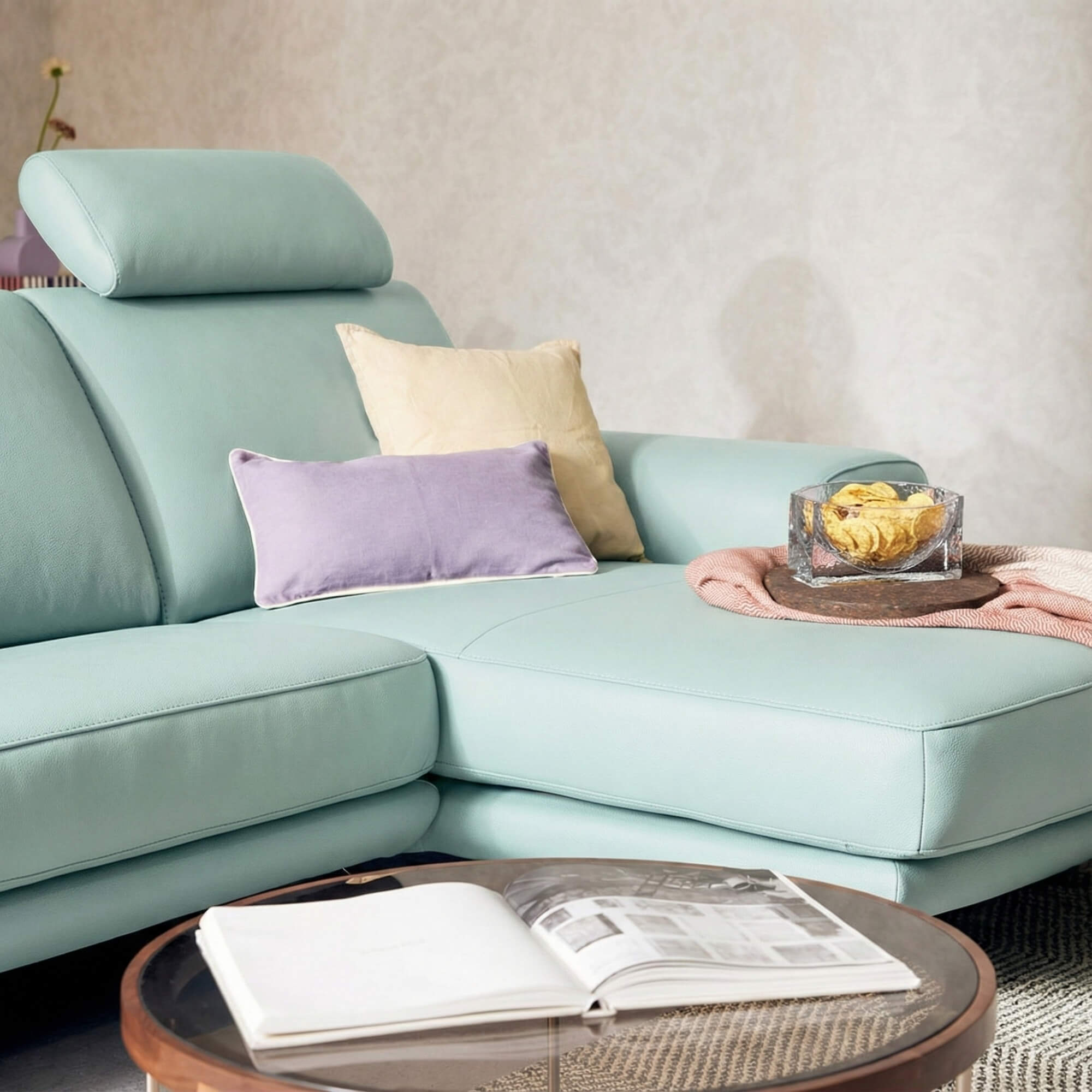 Sofa FINIAL - Sofa Bọc Da Lệch Góc Kiểu Dáng Bắc Âu Trang Nhã