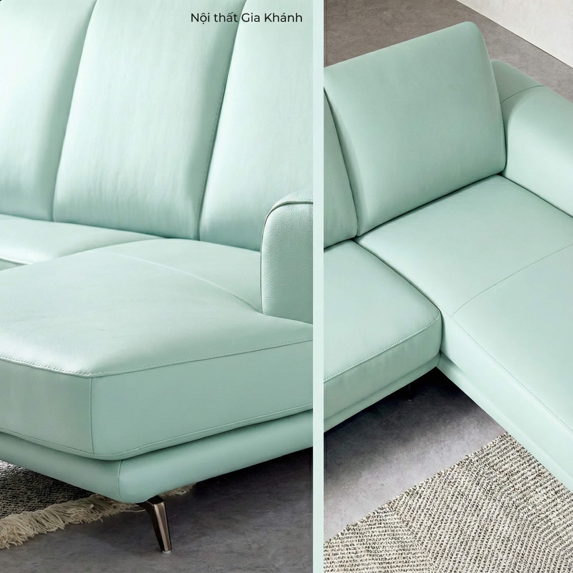 Sofa FINIAL - Sofa Bọc Da Lệch Góc Kiểu Dáng Bắc Âu Trang Nhã