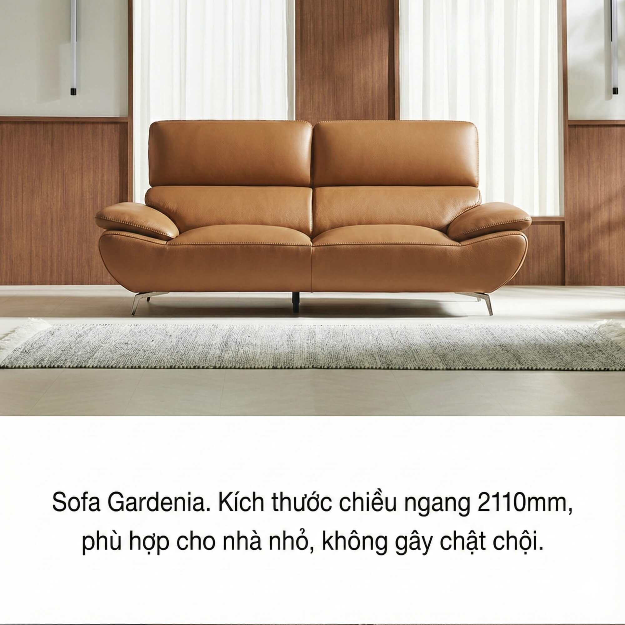 Sofa GARDENIA - Sofa Băng 2 Chỗ Nhỏ Gọn Cho Phòng Khách Mini 