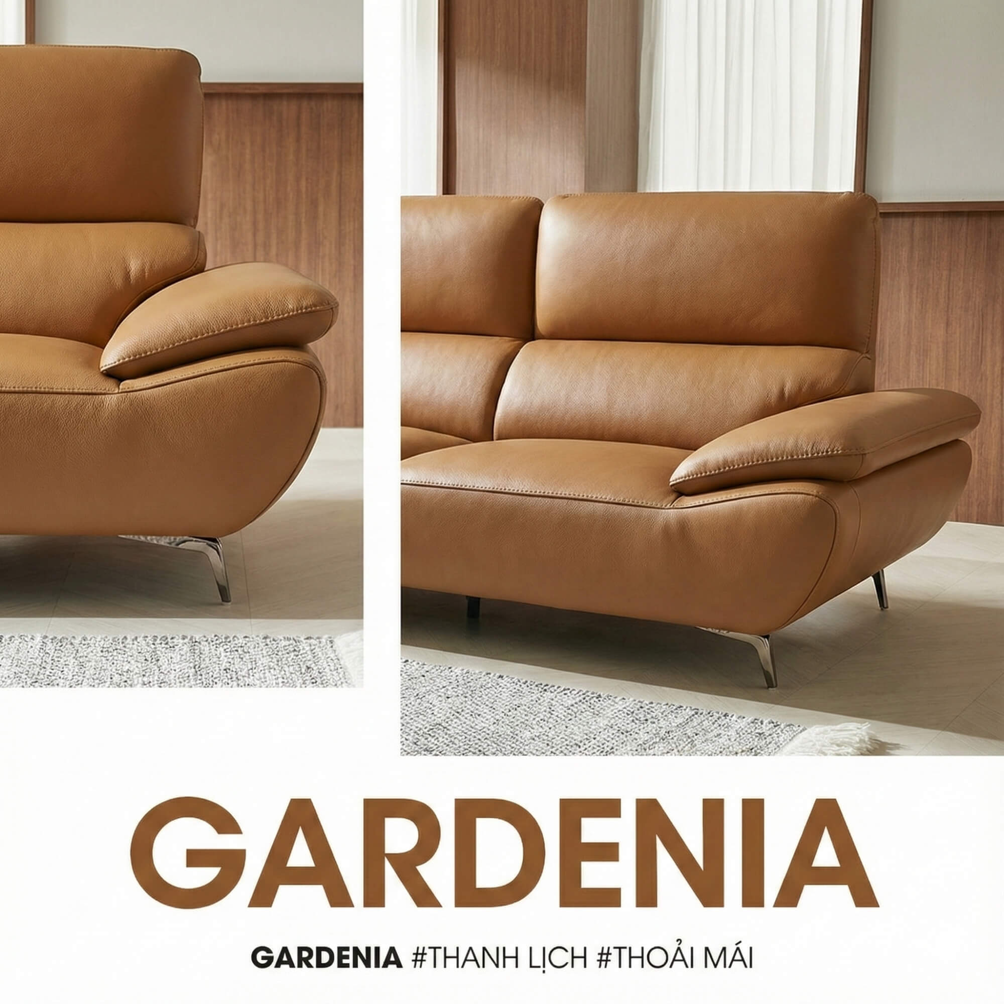 Sofa GARDENIA - Sofa Băng 2 Chỗ Nhỏ Gọn Cho Phòng Khách Mini 