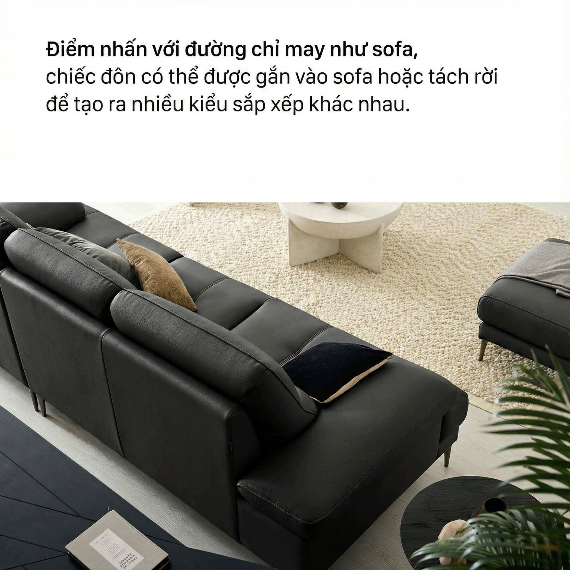 Sofa LULLABY - Sofa Băng Hiện Đại Thiết Kế Tay Bệt Nghỉ Ngơi 