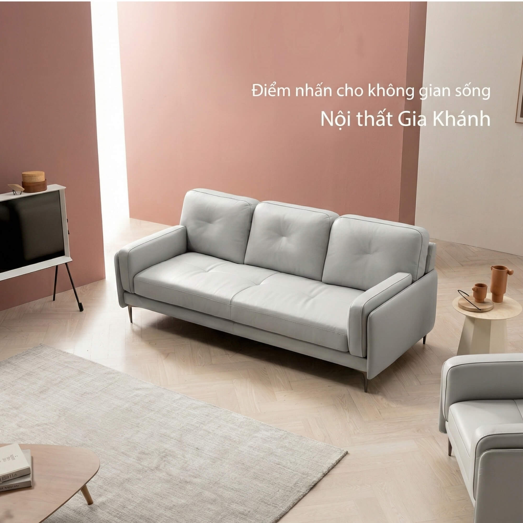 Sofa LUMI - Sofa Da Hiện Đại Thiết Kế Thanh Mảnh Cho Phòng Khách Tinh Tế