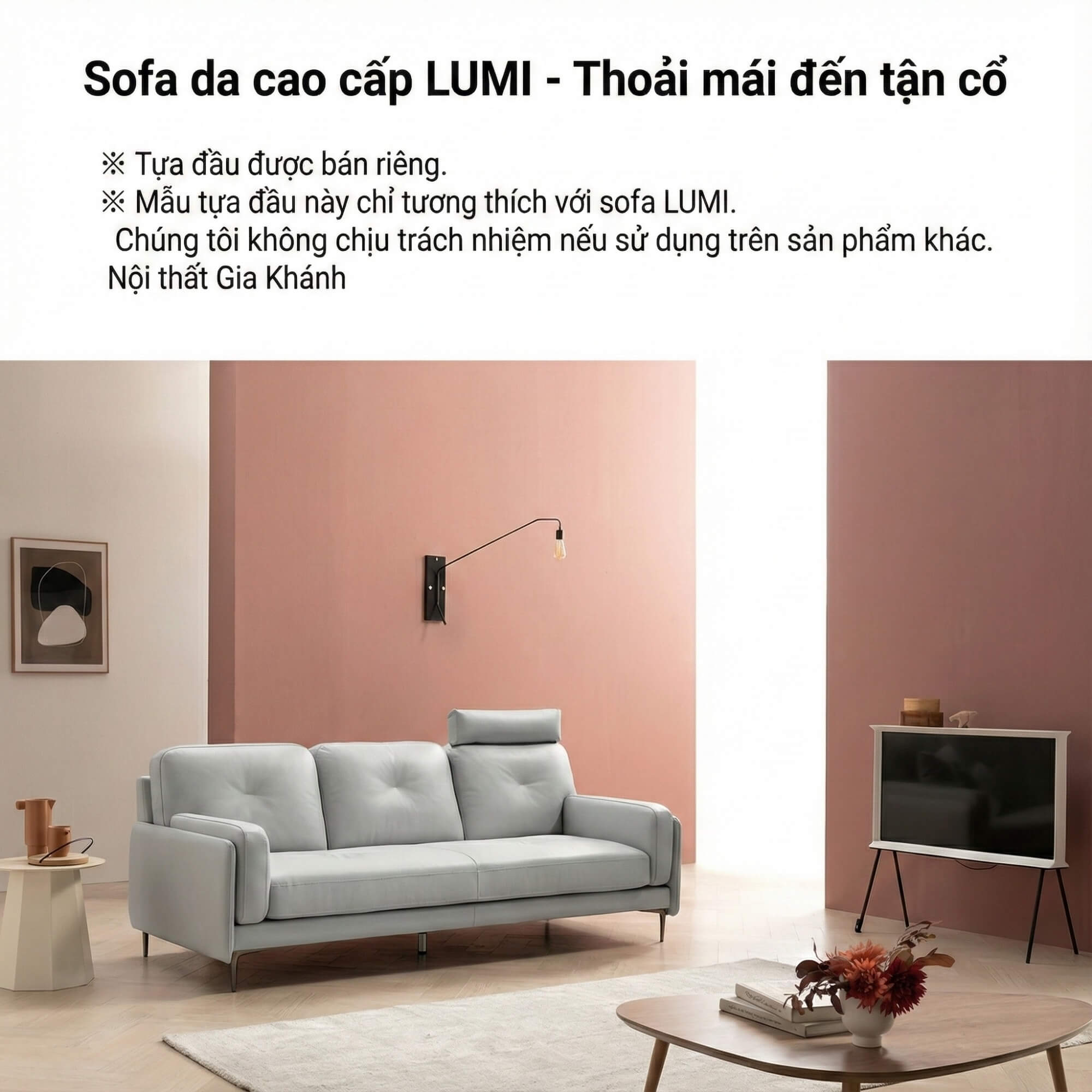 Sofa LUMI - Sofa Da Hiện Đại Thiết Kế Thanh Mảnh Cho Phòng Khách Tinh Tế