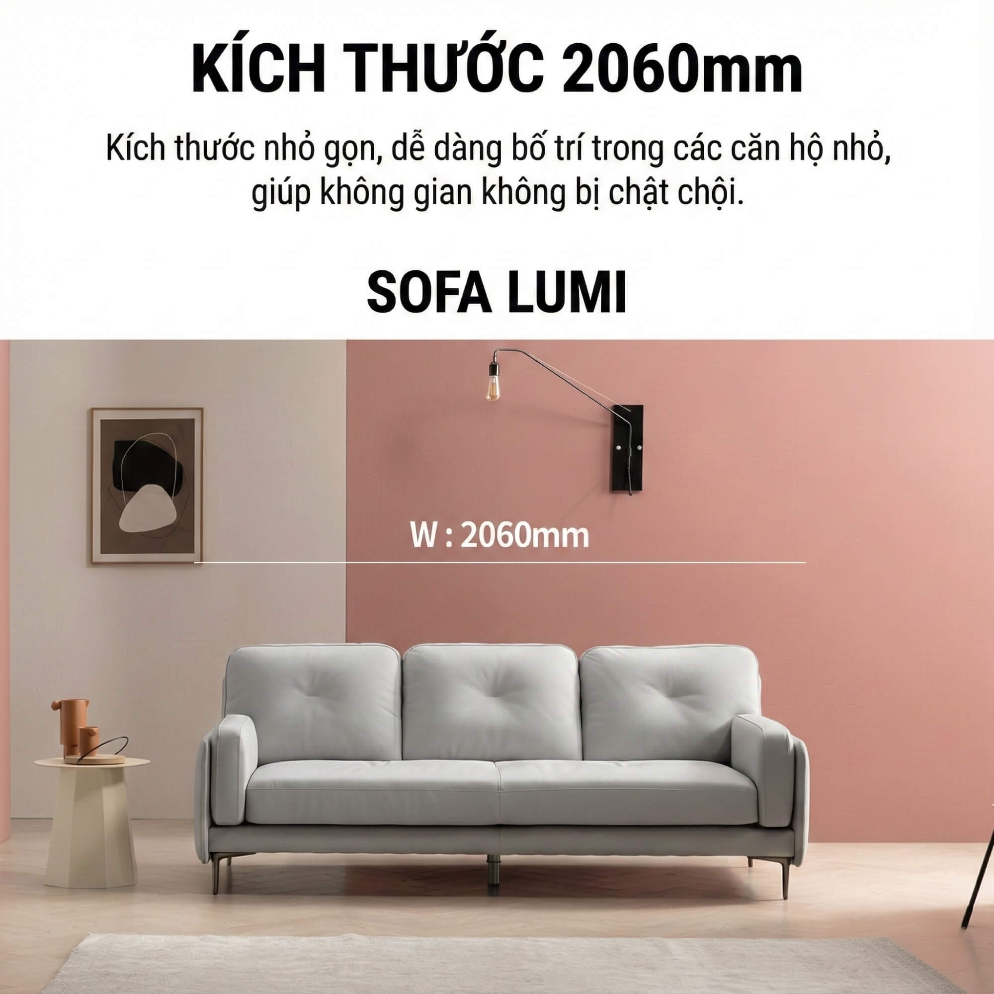 Sofa LUMI - Sofa Da Hiện Đại Thiết Kế Thanh Mảnh Cho Phòng Khách Tinh Tế